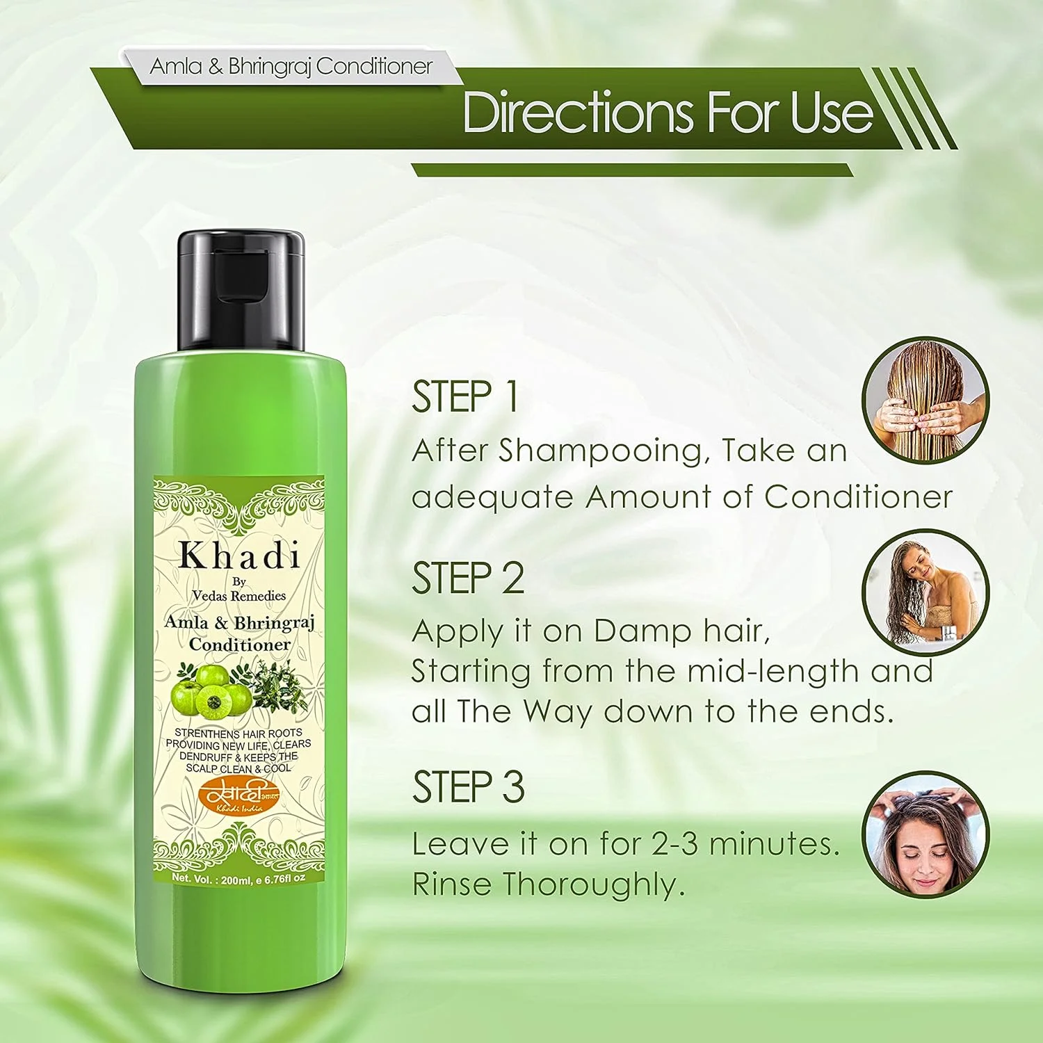 نرم کننده موی گیاهی آیورودا آمله و برینگراج خادی بای وداز رمدیز برای جلوگیری از ریزش مو 200 میلی لیتر | نرم کننده مو برای زنان و مردان برای محافظت 5 برابر، ترمیم موهای آسیب دیده، مواد طبیعی نرم کننده موی گیاهی آیورودا آمله و برینگراج خادی بای وداز رمدیز برای جلوگیری از ریزش مو 200 میلی لیتر | نرم کننده مو برای زنان و مردان برای محافظت 5 برابر، ترمیم موهای آسیب دیده، مواد طبیعی