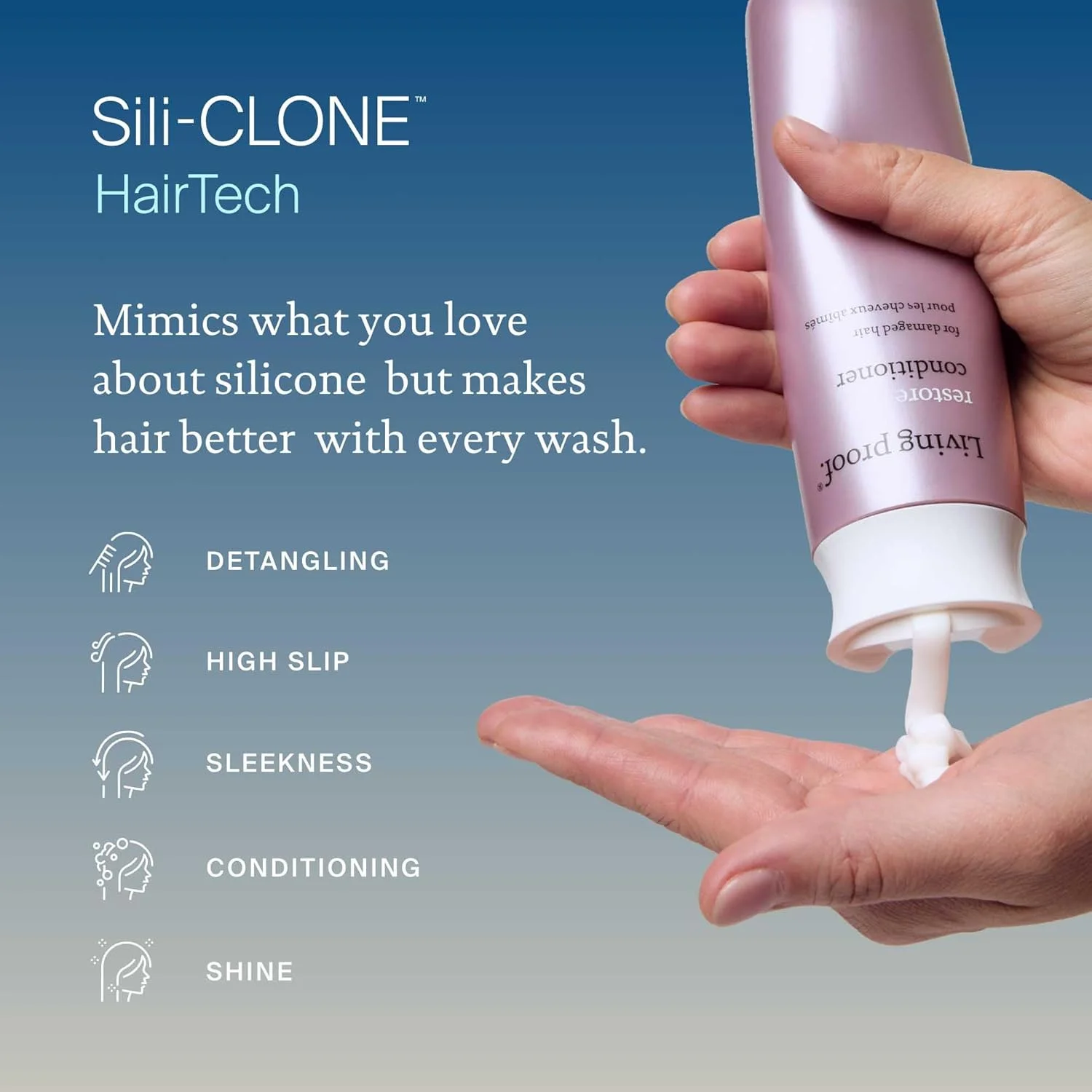 نرم کننده ترمیم کننده Living proof، ترمیم و تقویت کننده، درخشان کننده برای انواع مو، 710 میلی لیتر