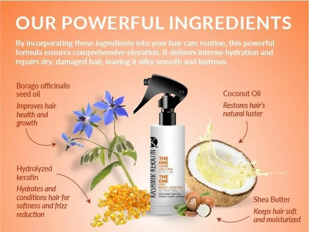 نرم کننده موی سر کشمیر کراتین THE ONE، درمان موی 12 در 1، برای ترمیم موهای آسیب دیده | حجم دهنده و حالت دهنده | نرم کننده اسپری بدون سولفات | برای انواع مو 100 میلی لیتر نرم کننده موی سر کشمیر کراتین THE ONE، درمان موی 12 در 1، برای ترمیم موهای آسیب دیده | حجم دهنده و حالت دهنده | نرم کننده اسپری بدون سولفات | برای انواع مو 100 میلی لیتر