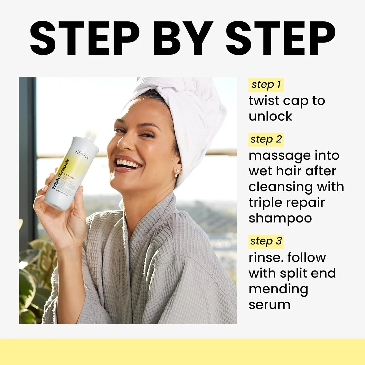 نرم کننده ترمیم کننده سه گانه مو کنرا پروفشنال | هدف قرار دادن و ترمیم پیوندهای ضعیف یا شکسته | موخوره | موهای آسیب دیده | تقویت کننده پیوند | بدون سولفات | 300 میلی لیتر