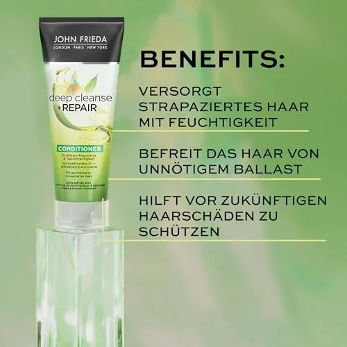 نرم کننده پاک کننده عمیق و ترمیم کننده مو جان فریدا - حجم: 250 میلی لیتر - ترمیم و لطافت قابل مشاهده - برای موهای آسیب دیده نرم کننده پاک کننده عمیق و ترمیم کننده مو جان فریدا - حجم: 250 میلی لیتر - ترمیم و لطافت قابل مشاهده - برای موهای آسیب دیده