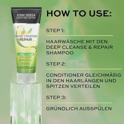 نرم کننده پاک کننده عمیق و ترمیم کننده مو جان فریدا - حجم: 250 میلی لیتر - ترمیم و لطافت قابل مشاهده - برای موهای آسیب دیده نرم کننده پاک کننده عمیق و ترمیم کننده مو جان فریدا - حجم: 250 میلی لیتر - ترمیم و لطافت قابل مشاهده - برای موهای آسیب دیده