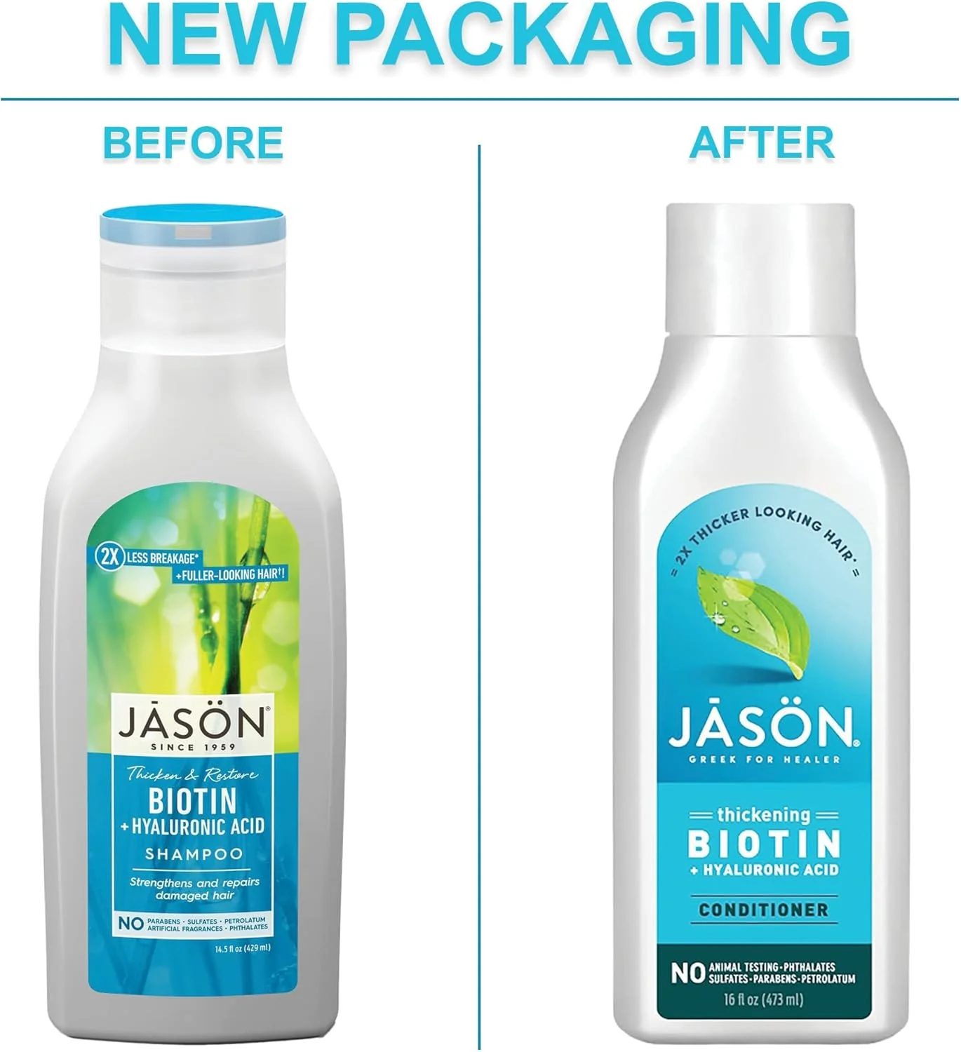 نرم کننده مو جیسون، ضخیم کننده و ترمیم کننده بیوتین و هیالورونیک اسید، 473 میلی لیتر نرم کننده مو جیسون، ضخیم کننده و ترمیم کننده بیوتین و هیالورونیک اسید، 473 میلی لیتر