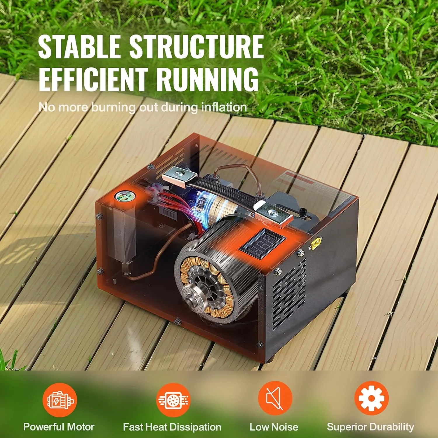 کمپرسور هوای PCP ویور، کمپرسور PCP قابل حمل 4500PSI، کمپرسور تفنگ بادی PCP 12 ولت DC/110 ولت AC با توقف دستی، با آداپتور برق خارجی، فن داخلی، مناسب برای پینت بال، تفنگ بادی، مخزن غواصی کمپرسور هوای PCP ویور، کمپرسور PCP قابل حمل 4500PSI، کمپرسور تفنگ بادی PCP 12 ولت DC/110 ولت AC با توقف دستی، با آداپتور برق خارجی، فن داخلی، مناسب برای پینت بال، تفنگ بادی، مخزن غواصی