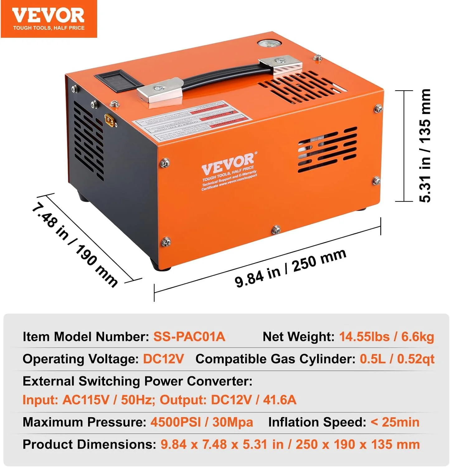 کمپرسور هوای PCP ویور، کمپرسور PCP قابل حمل 4500PSI، کمپرسور تفنگ بادی PCP 12 ولت DC/110 ولت AC با توقف دستی، با آداپتور برق خارجی، فن داخلی، مناسب برای پینت بال، تفنگ بادی، مخزن غواصی کمپرسور هوای PCP ویور، کمپرسور PCP قابل حمل 4500PSI، کمپرسور تفنگ بادی PCP 12 ولت DC/110 ولت AC با توقف دستی، با آداپتور برق خارجی، فن داخلی، مناسب برای پینت بال، تفنگ بادی، مخزن غواصی