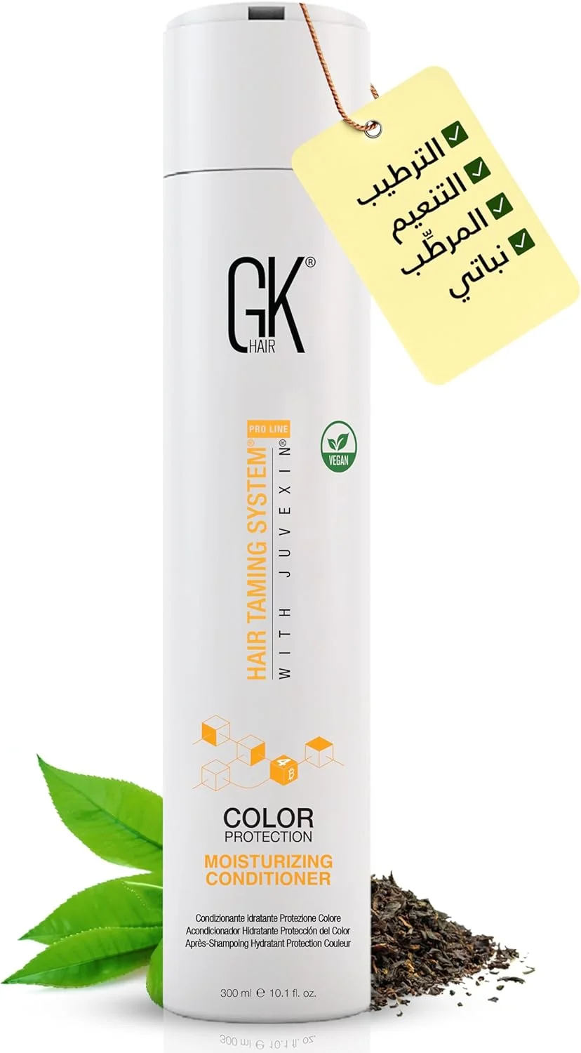 نرم کننده موی مرطوب کننده گلوبال کراتین جی کی هیر (300 میلی لیتر) آبرسان محافظت از رنگ مو آسیب دیده خشک مجعد وز نازک ترمیم موهای رنگ شده ارگانیک فاقد پارابن سولفات مناسب انواع مو