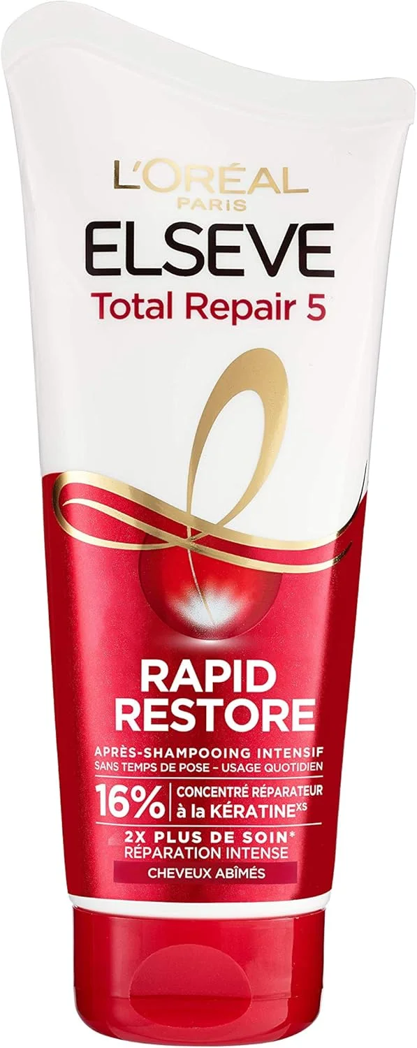 لورآل پاریس - نرم کننده موی سر - موهای آسیب دیده - مراقبت ترمیم کننده قوی - غنی شده با کراتین - السیو توتال ریپیر 5-180 میلی لیتر