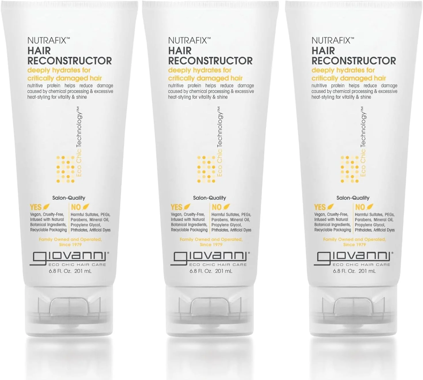 بازسازی کننده مو جووانی نوترافیکس - ترمیم کننده مرطوب کننده برای موهای آسیب دیده، غنی شده با مواد گیاهی طبیعی، افزایش دهنده ضخامت و حجم، ایمن برای موهای رنگ شده، کیفیت سالن - 200 میلی لیتر (بسته 3 عددی)