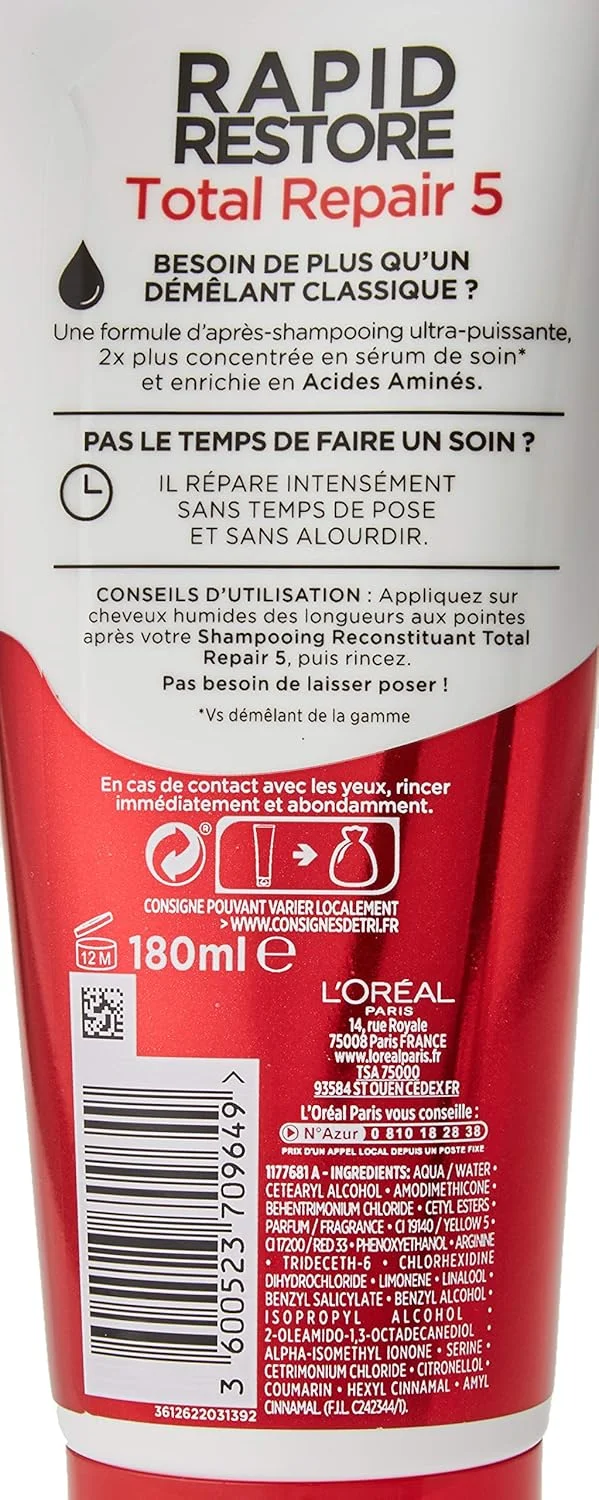 لورآل پاریس - نرم کننده موی سر - موهای آسیب دیده - مراقبت ترمیم کننده قوی - غنی شده با کراتین - السیو توتال ریپیر 5-180 میلی لیتر لورآل پاریس - نرم کننده موی سر - موهای آسیب دیده - مراقبت ترمیم کننده قوی - غنی شده با کراتین - السیو توتال ریپیر 5-180 میلی لیتر