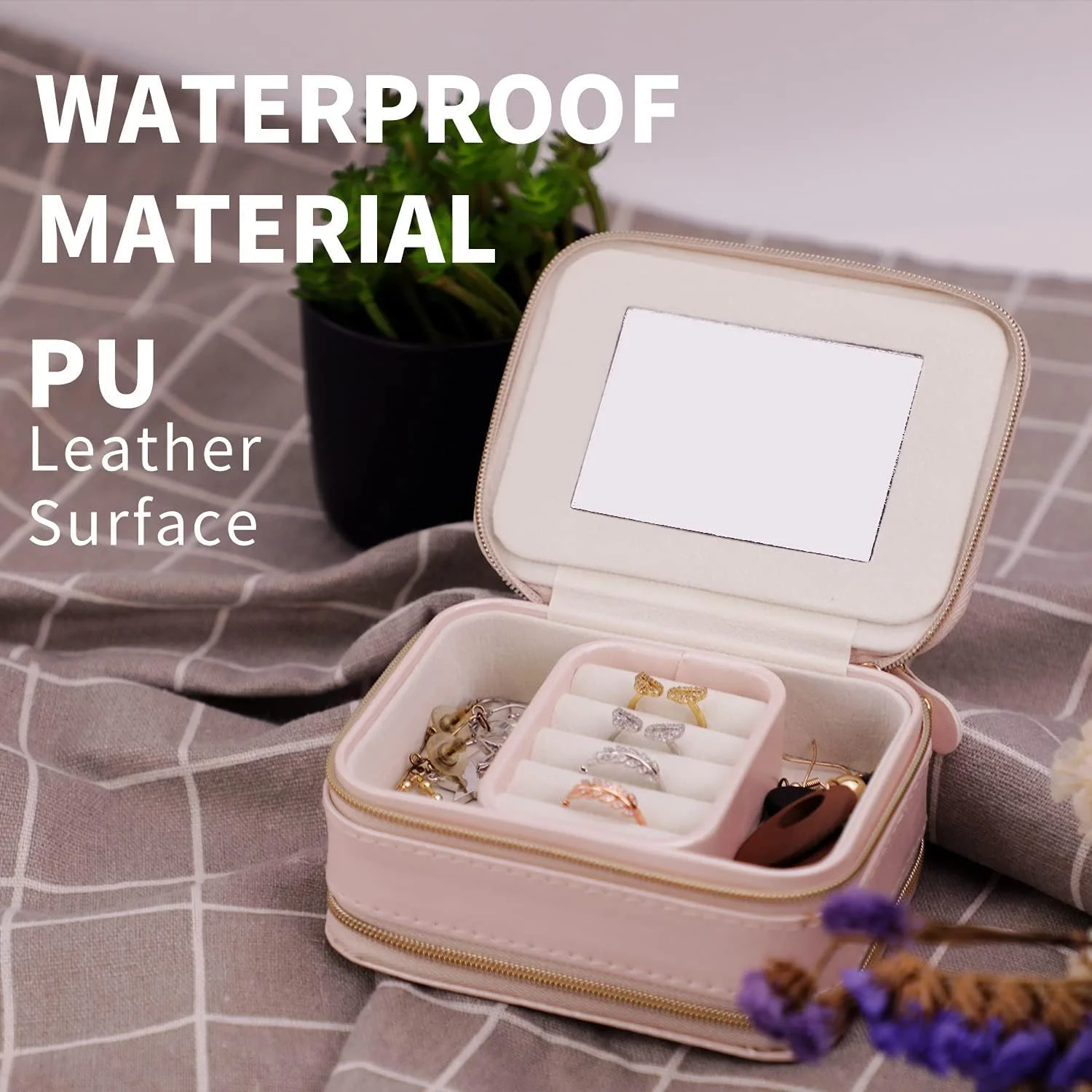 جعبه جواهرات مسافرتی اکسفور، کیف نگهدارنده جواهرات قابل حمل برای زنان، جعبه نگهداری دو لایه گردنبند، گوشواره، انگشتر، آویز، دستبند (چرم، صورتی) جعبه جواهرات مسافرتی اکسفور، کیف نگهدارنده جواهرات قابل حمل برای زنان، جعبه نگهداری دو لایه گردنبند، گوشواره، انگشتر، آویز، دستبند (چرم، صورتی)