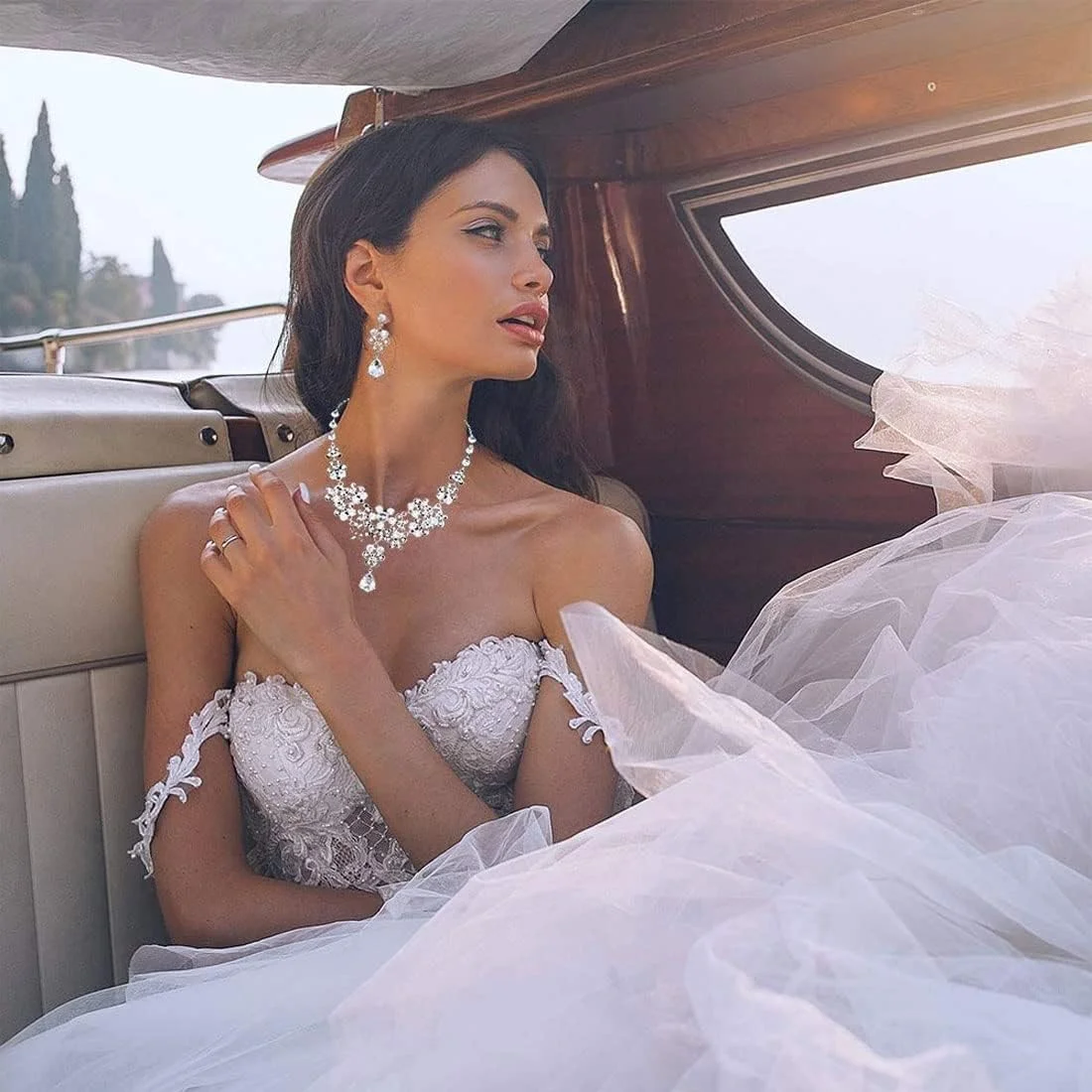 ست جواهرات عروس کریستالی لوکس Excefore برای لباس عروسی، مهمانی رقص، ست جواهرات عروس کریستالی زنانه شامل تاج، گردنبند و گوشواره های نگین دار، هدیه مناسب ساقدوش عروس ست جواهرات عروس کریستالی لوکس Excefore برای لباس عروسی، مهمانی رقص، ست جواهرات عروس کریستالی زنانه شامل تاج، گردنبند و گوشواره های نگین دار، هدیه مناسب ساقدوش عروس