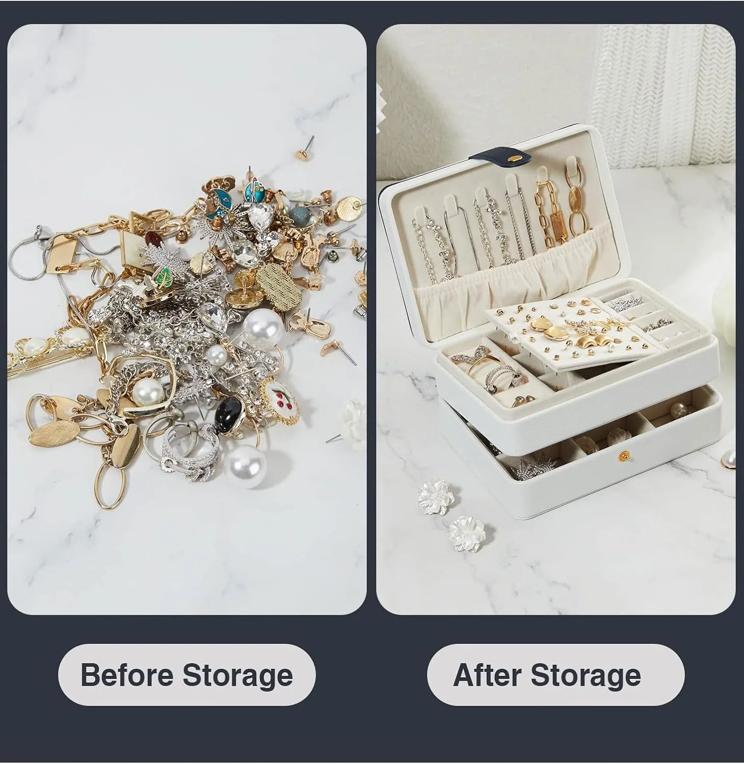 جعبه جواهرات مسافرتی، جعبه سازمان دهنده جواهرات برای زنان و دختران، نگهدارنده نمایش جواهرات چرمی PU، برای گوشواره های میخی، انگشترها، گردنبندها (سایز کوچک+سفید) جعبه جواهرات مسافرتی، جعبه سازمان دهنده جواهرات برای زنان و دختران، نگهدارنده نمایش جواهرات چرمی PU، برای گوشواره های میخی، انگشترها، گردنبندها (سایز کوچک+سفید)
