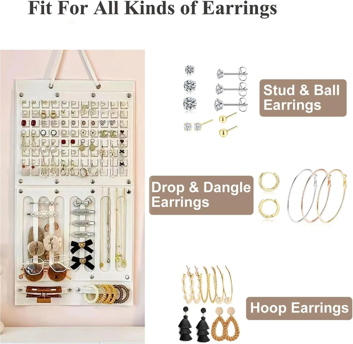 نگهدارنده جواهرات چند منظوره با 20 قلاب فلزی – آویز نمدی برای نگهداری گوشواره، گردنبند، انگشتر، عینک آفتابی و کش مو – تخته نمایش لوازم جانبی نصب شده روی دیوار برای زنان و دختران نگهدارنده جواهرات چند منظوره با 20 قلاب فلزی – آویز نمدی برای نگهداری گوشواره، گردنبند، انگشتر، عینک آفتابی و کش مو – تخته نمایش لوازم جانبی نصب شده روی دیوار برای زنان و دختران