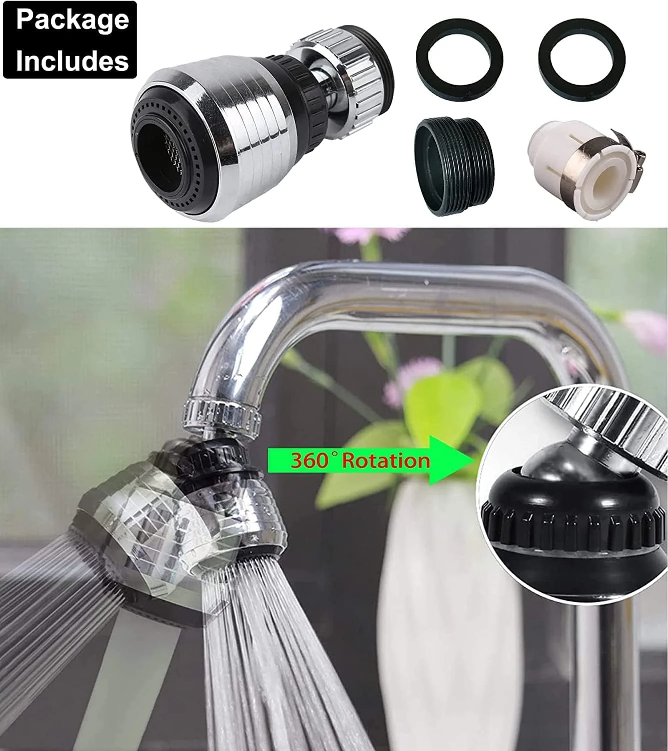 تبدیل شیر آب سینک ظرفشویی، سر اسپری شیر آشپزخانه با چرخش 360 درجه برای شیرهای 21.5 میلی متر و 24 میلی متر، پخش کننده آب شیر با حالت دوگانه مجهز به آداپتور نامنظم برای 16 میلی متر و 22 میلی متر تبدیل شیر آب سینک ظرفشویی، سر اسپری شیر آشپزخانه با چرخش 360 درجه برای شیرهای 21.5 میلی متر و 24 میلی متر، پخش کننده آب شیر با حالت دوگانه مجهز به آداپتور نامنظم برای 16 میلی متر و 22 میلی متر