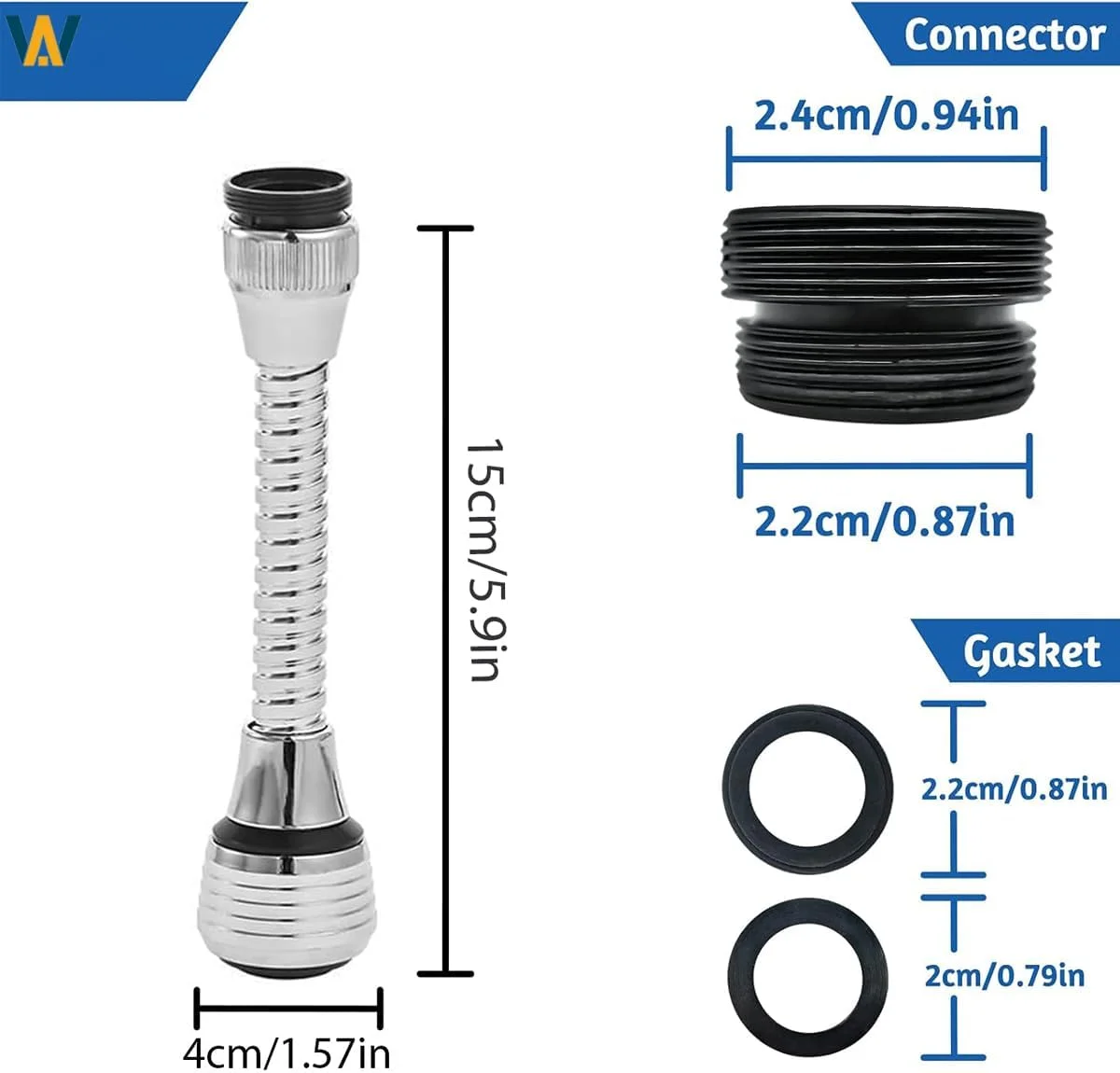 افزایش دهنده شیر آشپزخانه چرخان 360 درجه قهوه ای Arte - نازل ضد پاشش، فیلتر صرفه جویی در آب، آداپتور سر اسپری قابل تنظیم افزایش دهنده شیر آشپزخانه چرخان 360 درجه قهوه ای Arte - نازل ضد پاشش، فیلتر صرفه جویی در آب، آداپتور سر اسپری قابل تنظیم