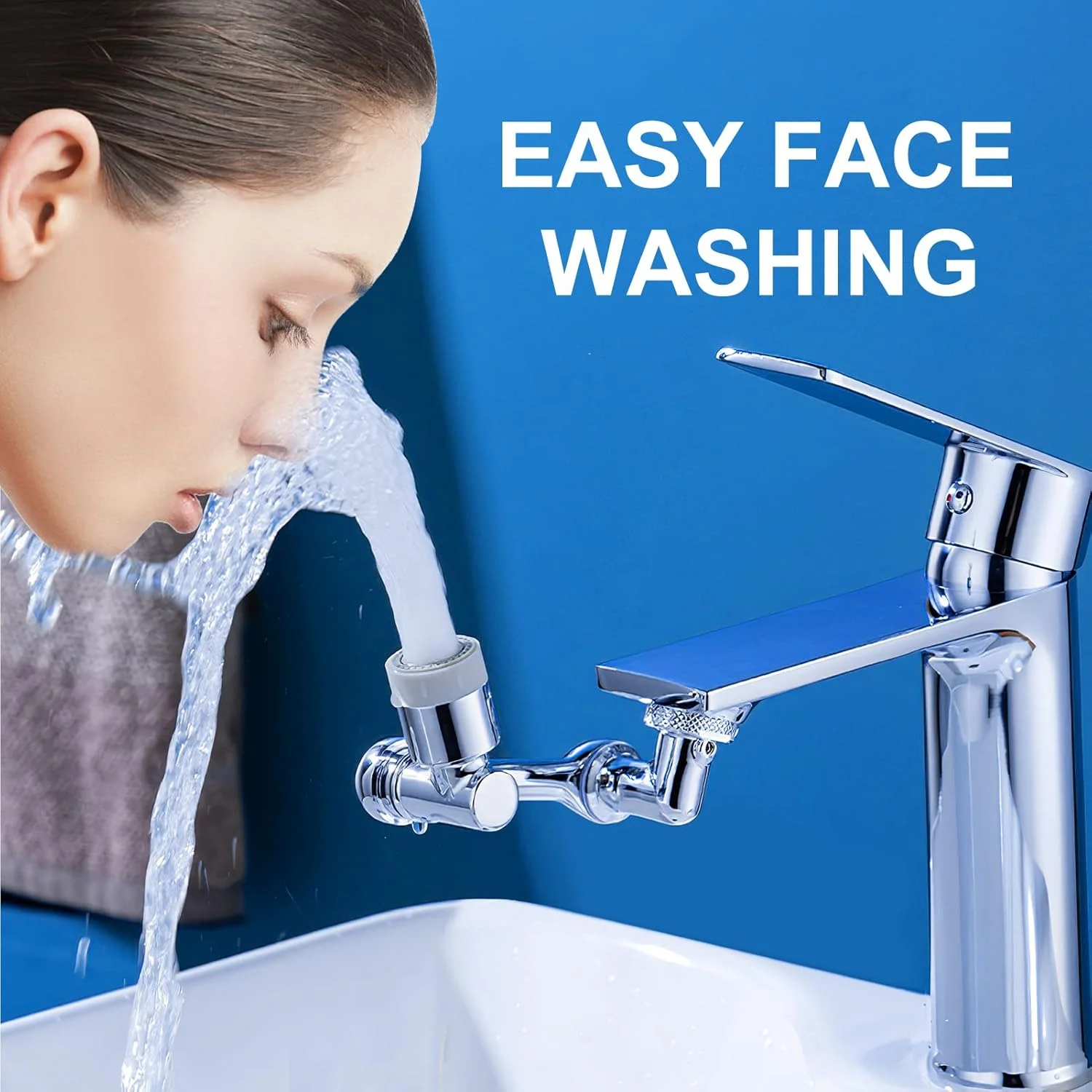 فیلتر پاششی یونیورسال Color You با قابلیت چرخش 1080 درجه، بازوی رباتیک، دوگانه، هوادهی کننده، رزوه 24mm/22mm برای آشپزخانه