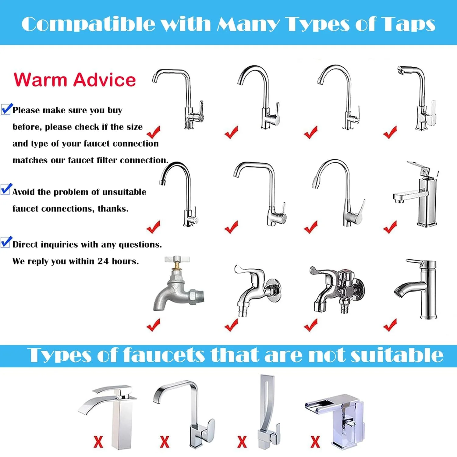 فیلتر آب شیر Taciieua، فیلتر سینک آشپزخانه و حمام - حذف کلر، فلوراید، فلزات سنگین (2 عددی) فیلتر آب شیر Taciieua، فیلتر سینک آشپزخانه و حمام - حذف کلر، فلوراید، فلزات سنگین (2 عددی)
