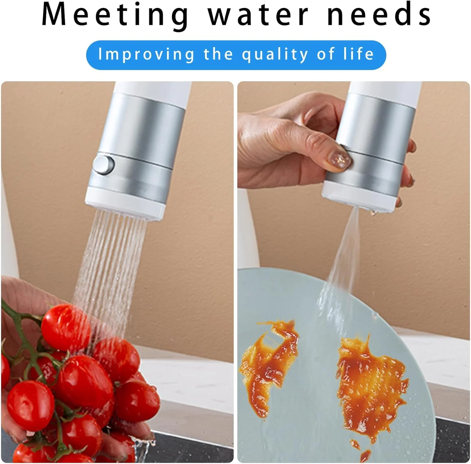 سری آبپاش شیر آشپزخانه، چرخش 360 درجه و افزایش دهنده طول شیر برای سینک ظرفشویی، لوازم جانبی اسپری کننده هواکش شیر، اتصال آداپتور شیر جهانی (نقره ای) سری آبپاش شیر آشپزخانه، چرخش 360 درجه و افزایش دهنده طول شیر برای سینک ظرفشویی، لوازم جانبی اسپری کننده هواکش شیر، اتصال آداپتور شیر جهانی (نقره ای)