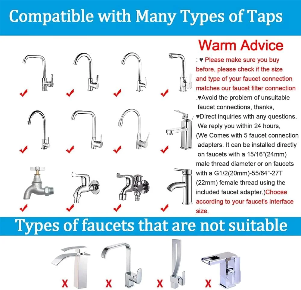 فیلتر آب شیر آشپزخانه AMERTEER | فیلتر آب برای شیرآلات | سر دوش چرخشی 360 درجه با کارتریج های قابل تعویض | 5 عدد روکش فیلتر آب آشپزخانه، هواساز صرفه جویی در آب (2 بسته) فیلتر آب شیر آشپزخانه AMERTEER | فیلتر آب برای شیرآلات | سر دوش چرخشی 360 درجه با کارتریج های قابل تعویض | 5 عدد روکش فیلتر آب آشپزخانه، هواساز صرفه جویی در آب (2 بسته)