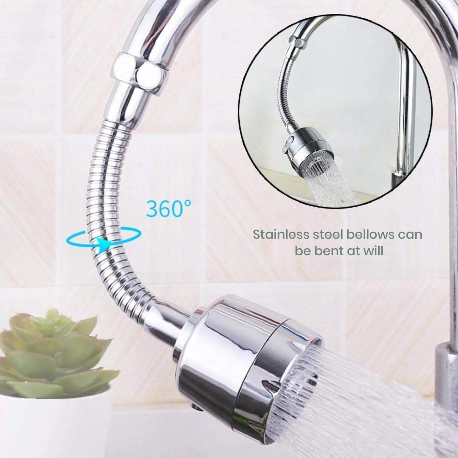 افزایش دهنده انعطاف پذیر شیر آب HomePro - طراحی نوآورانه، قابل تنظیم و چند زاویه ای برای پخش آسان آب در همه جهات، قابل خم شدن و تضمین کننده جریان آب بدون پاشش و روان افزایش دهنده انعطاف پذیر شیر آب HomePro - طراحی نوآورانه، قابل تنظیم و چند زاویه ای برای پخش آسان آب در همه جهات، قابل خم شدن و تضمین کننده جریان آب بدون پاشش و روان