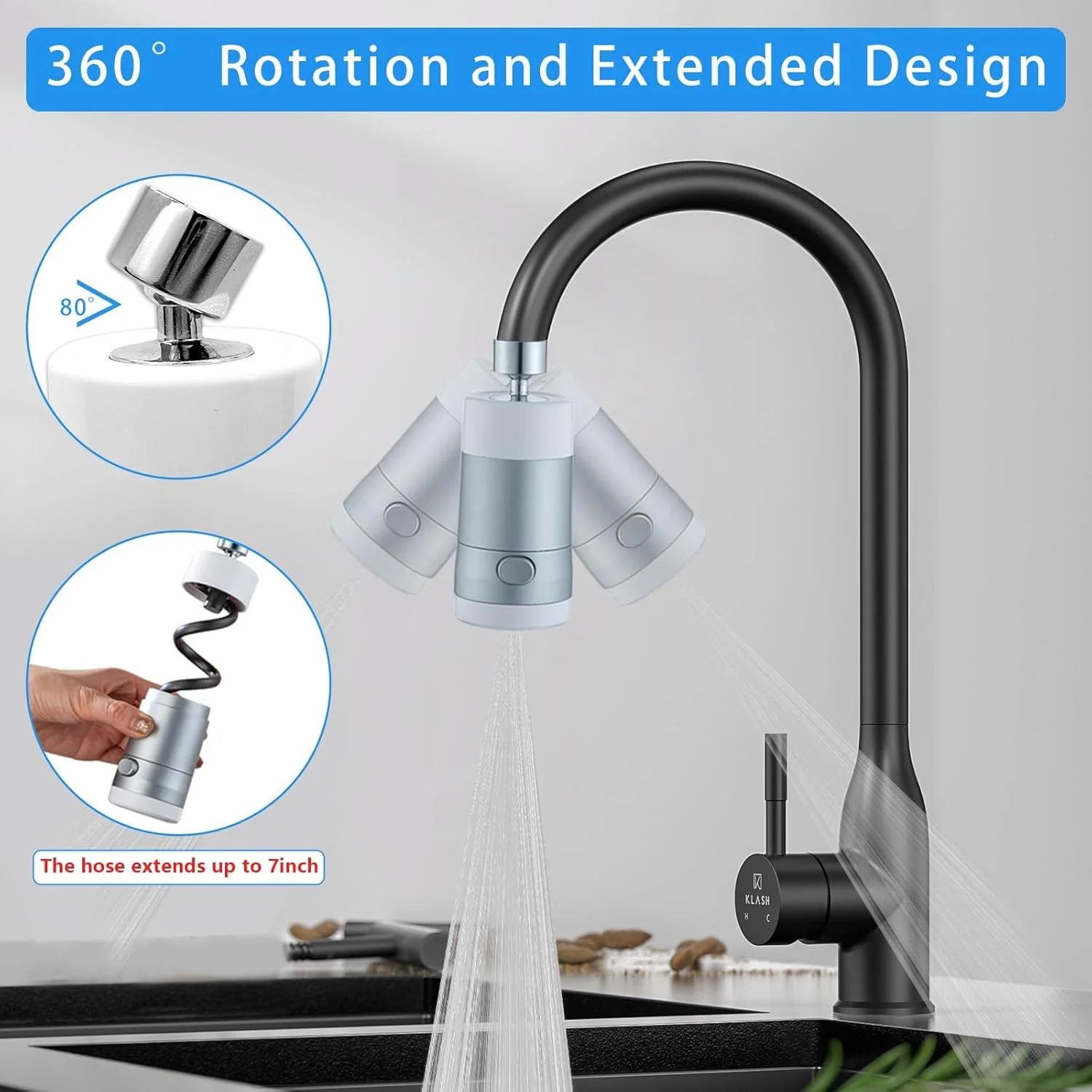 سری آبپاش شیر آشپزخانه، چرخش 360 درجه و افزایش دهنده طول شیر برای سینک ظرفشویی، لوازم جانبی اسپری کننده هواکش شیر، اتصال آداپتور شیر جهانی (نقره ای) سری آبپاش شیر آشپزخانه، چرخش 360 درجه و افزایش دهنده طول شیر برای سینک ظرفشویی، لوازم جانبی اسپری کننده هواکش شیر، اتصال آداپتور شیر جهانی (نقره ای)