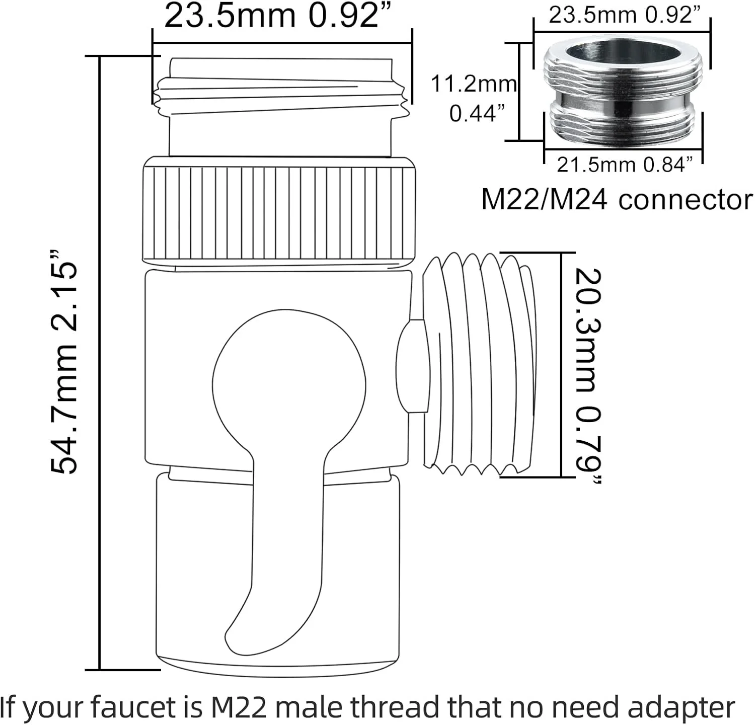 شیر انشعاب آب شیرآلات Tecmolog برای شلنگ اسپری سینک، تقسیم کننده شیرآلات برنجی برای شیر آشپزخانه یا حمام، SBA021 شیر انشعاب آب شیرآلات Tecmolog برای شلنگ اسپری سینک، تقسیم کننده شیرآلات برنجی برای شیر آشپزخانه یا حمام، SBA021