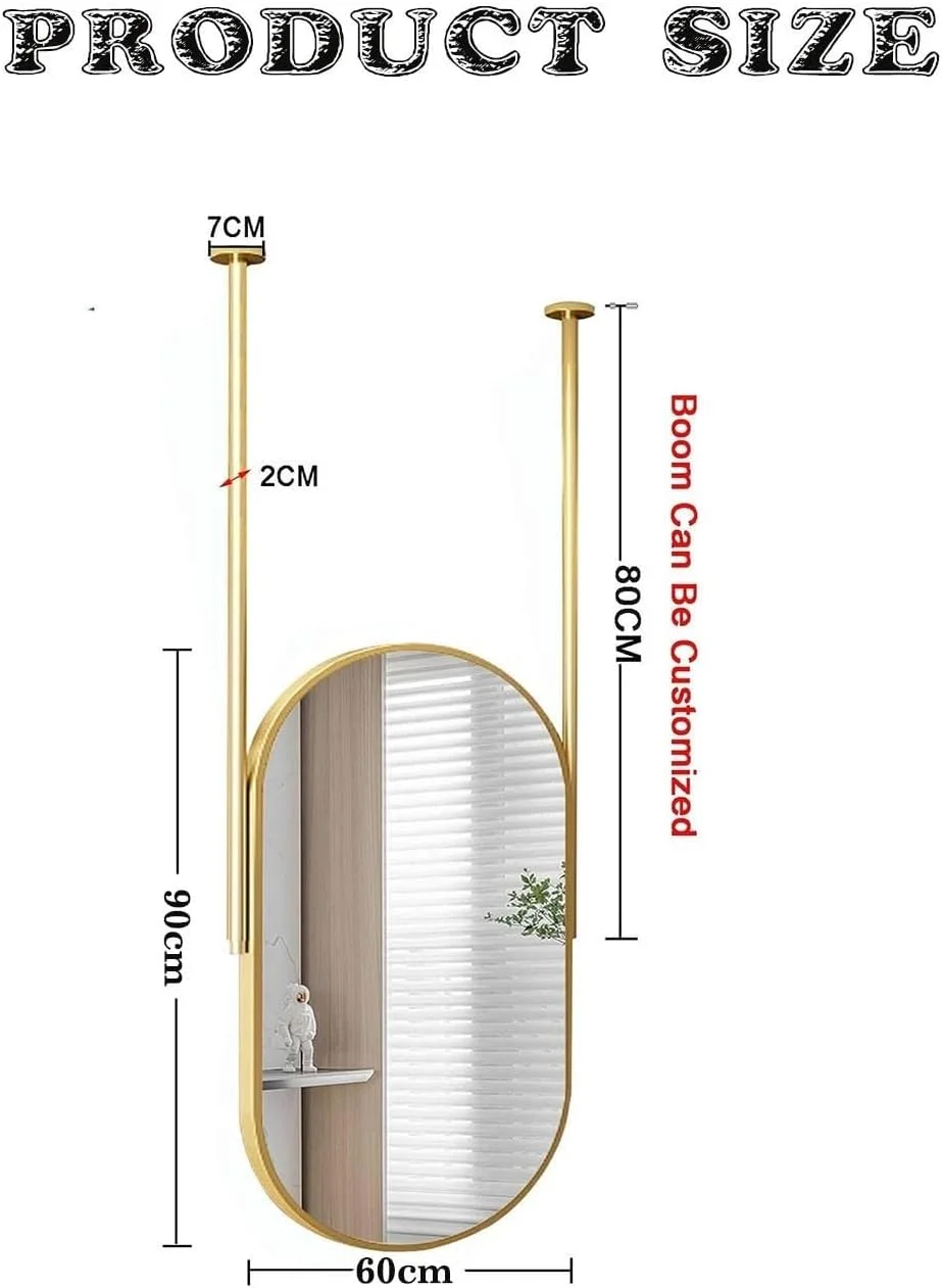 آینه بیضی شکل دیواری XLTFUC با قاب فلزی، مناسب برای نصب سقفی آینه تزئینی بالای سینک، برای سرویس بهداشتی، ورودی، فروشگاه (60x90 سانتی متر) آینه بیضی شکل دیواری XLTFUC با قاب فلزی، مناسب برای نصب سقفی آینه تزئینی بالای سینک، برای سرویس بهداشتی، ورودی، فروشگاه (60x90 سانتی متر)