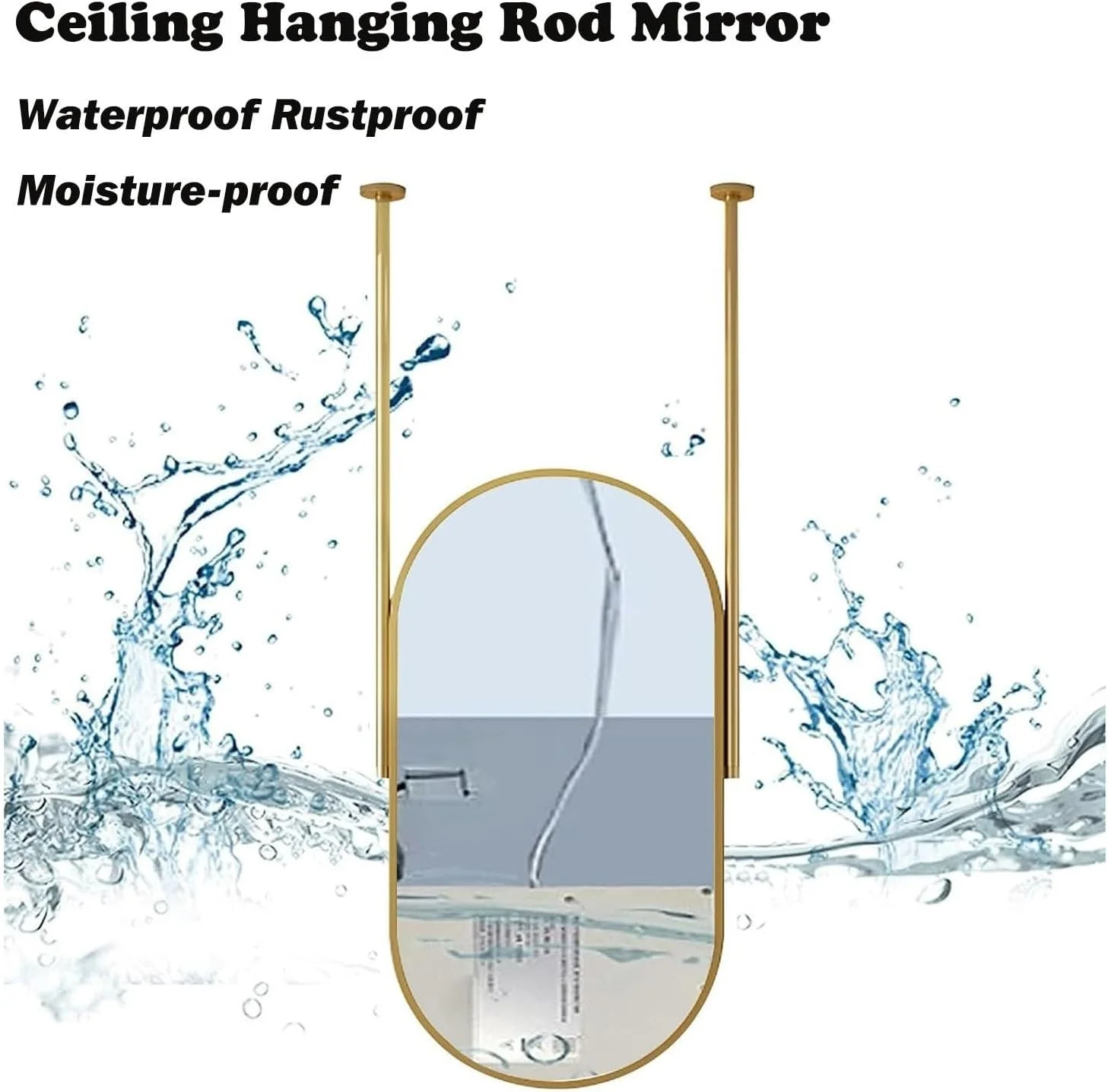آینه بیضی شکل دیواری XLTFUC با قاب فلزی، مناسب برای نصب سقفی آینه تزئینی بالای سینک، برای سرویس بهداشتی، ورودی، فروشگاه (60x90 سانتی متر) آینه بیضی شکل دیواری XLTFUC با قاب فلزی، مناسب برای نصب سقفی آینه تزئینی بالای سینک، برای سرویس بهداشتی، ورودی، فروشگاه (60x90 سانتی متر)