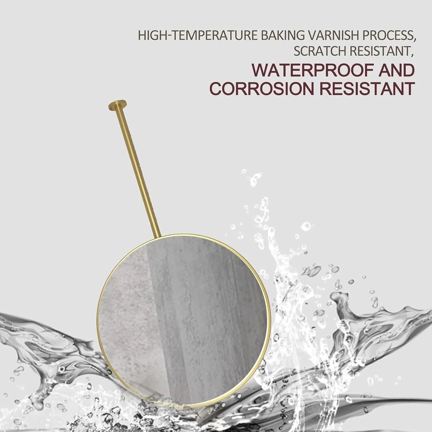 آینه گرد معلق سقفی XLTFUC با قاب فلزی و میله آویز برای سرویس بهداشتی، ورودی، فروشگاه، آینه تزئینی بزرگ آویزان حمام (طلایی، 70 سانتی متر) آینه گرد معلق سقفی XLTFUC با قاب فلزی و میله آویز برای سرویس بهداشتی، ورودی، فروشگاه، آینه تزئینی بزرگ آویزان حمام (طلایی، 70 سانتی متر)