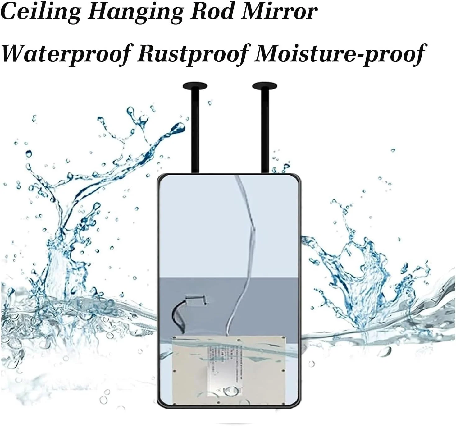 آینه معلق آویز سقفی XLTFUC با قاب فلزی، برای آینه تزئینی نصب شده روی سقف بالای سینک، آینه مینیمالیستی تزئینی هتل (60-90 سانتی متر) آینه معلق آویز سقفی XLTFUC با قاب فلزی، برای آینه تزئینی نصب شده روی سقف بالای سینک، آینه مینیمالیستی تزئینی هتل (60-90 سانتی متر)