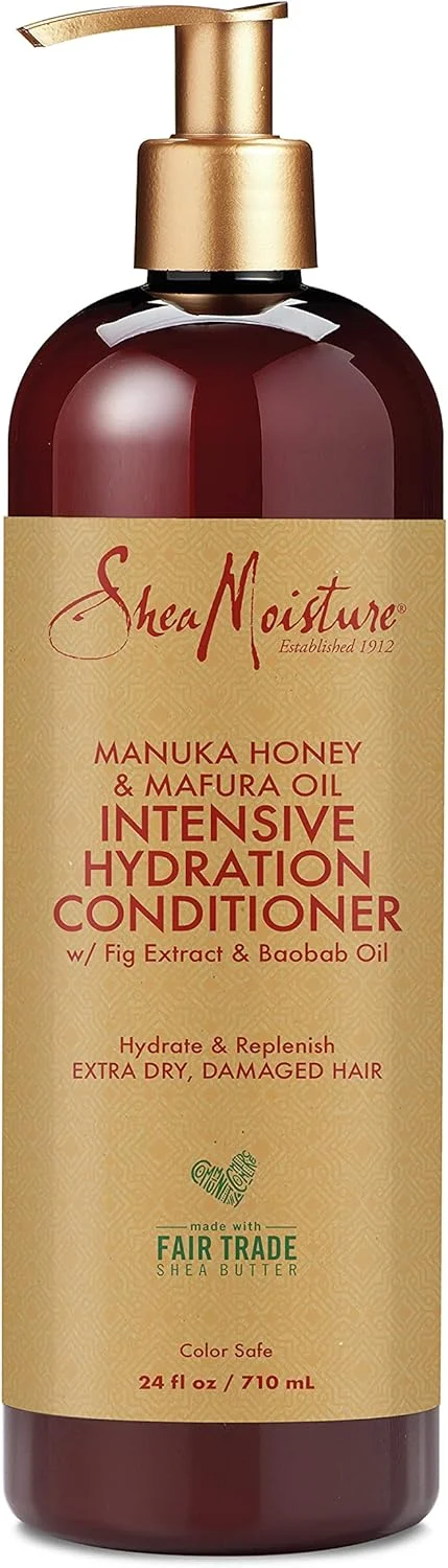 نرم کننده آبرسان قوی موهای خشک و آسیب دیده Shea Moisture حاوی عسل مانوکا و روغن مافورا، نرم کننده عمیق آبرسان 710 میلی لیتر
