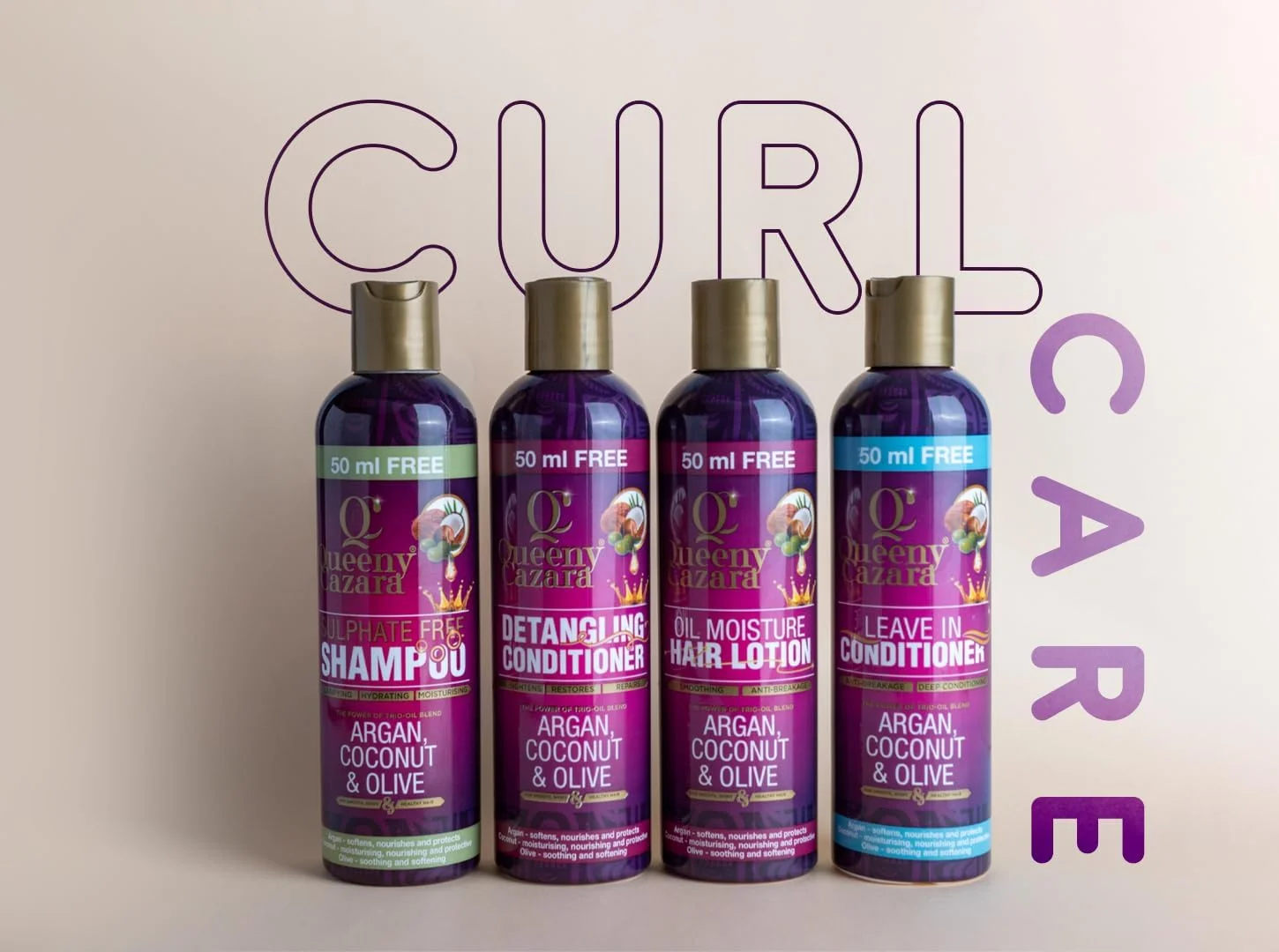 کوئینی کازرا - آرگان نارگیل و زیتون (ترکیب قدرت سه گانه) - نرم کننده مو بدون نیاز به آبکشی 250 میلی لیتر / 8.45 اونس (50 میلی لیتر رایگان) - برای موهای صاف، براق و سالم.