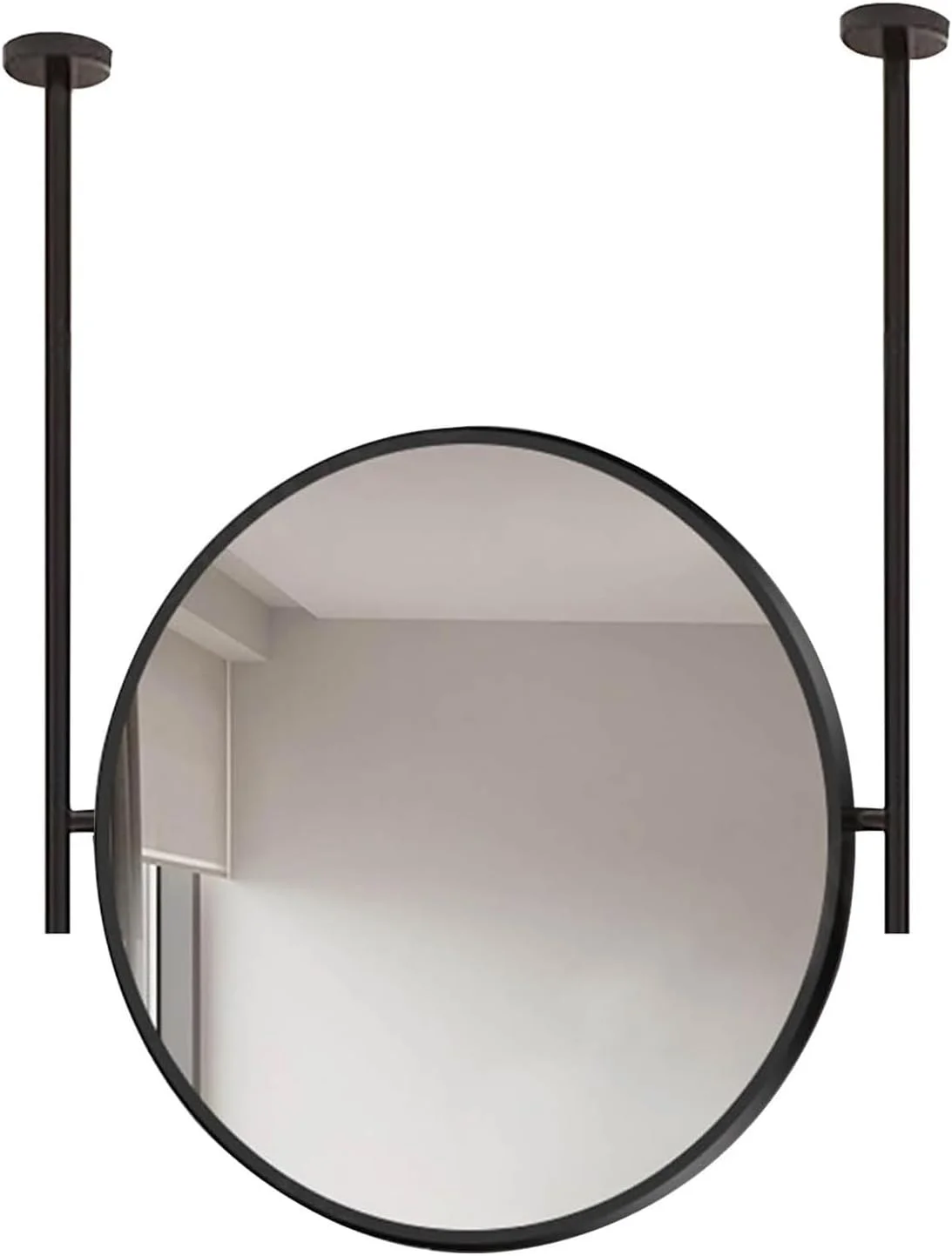 آینه گرد معلق سقفی XLTFUC با قاب فلزی، برای نصب سقفی آینه تزئینی بالای سینک، برای سرویس بهداشتی، ورودی، فروشگاه (50 سانتی متر)