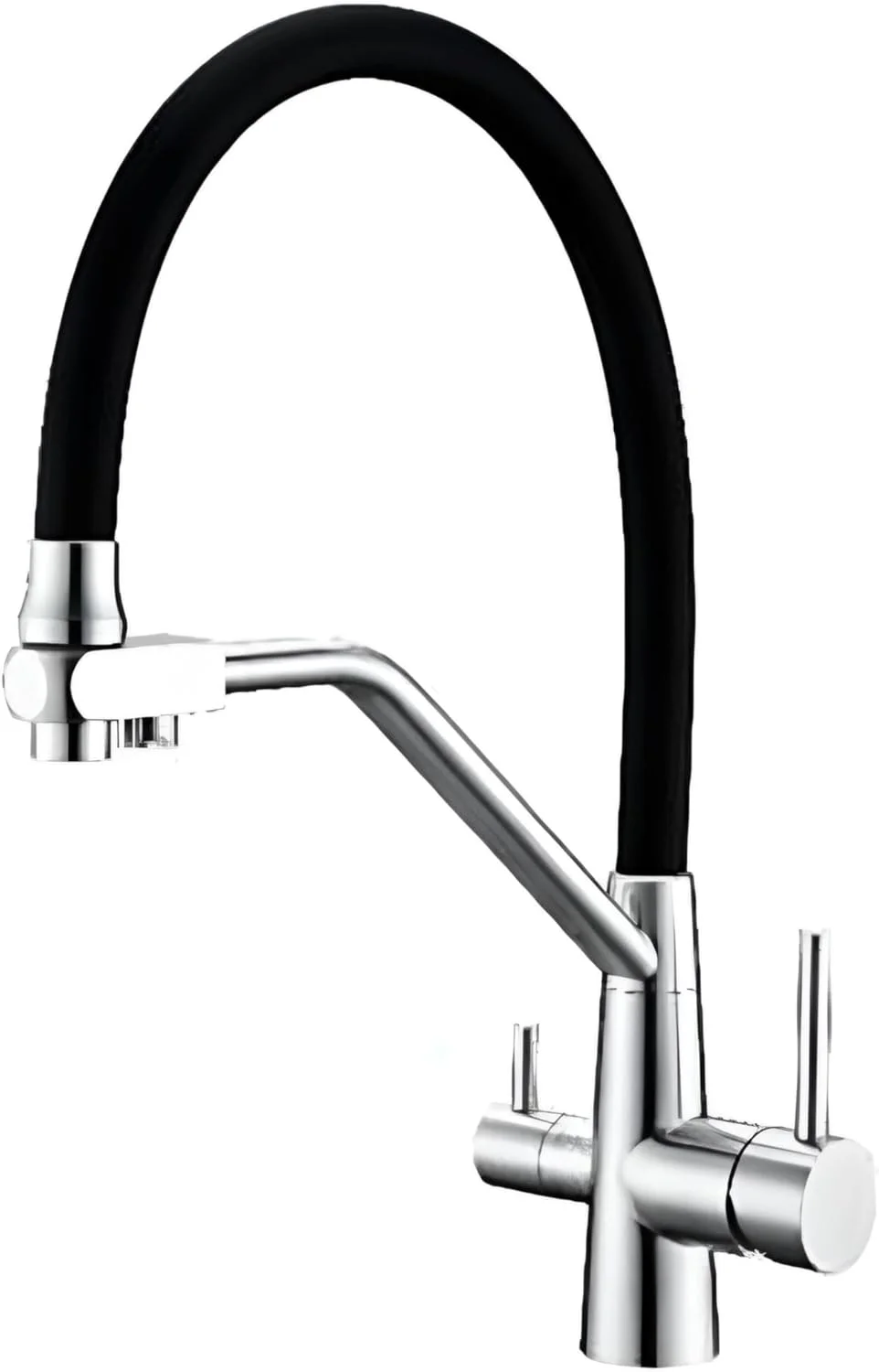 شیر آشپزخانه چرخان 360 درجه برنجی NXUS، شیر آب تصفیه آب 3 طرفه، آب گرم و سرد، نیکل برس خورده شیر آشپزخانه چرخان 360 درجه برنجی NXUS، شیر آب تصفیه آب 3 طرفه، آب گرم و سرد، نیکل برس خورده