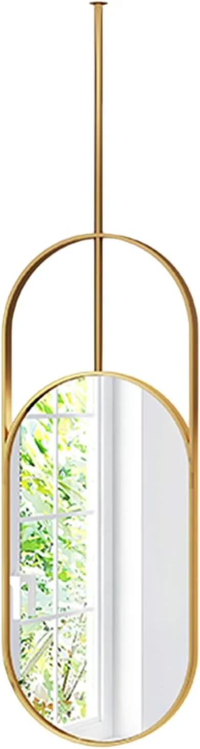 آینه معلق سقفی XLTFUC با قاب فلزی، آینه روشویی بزرگ حمام، آینه دیواری بزرگ حمام برای نصب روی سقف بالای سینک (رنگ 1، 60x80 سانتی متر)