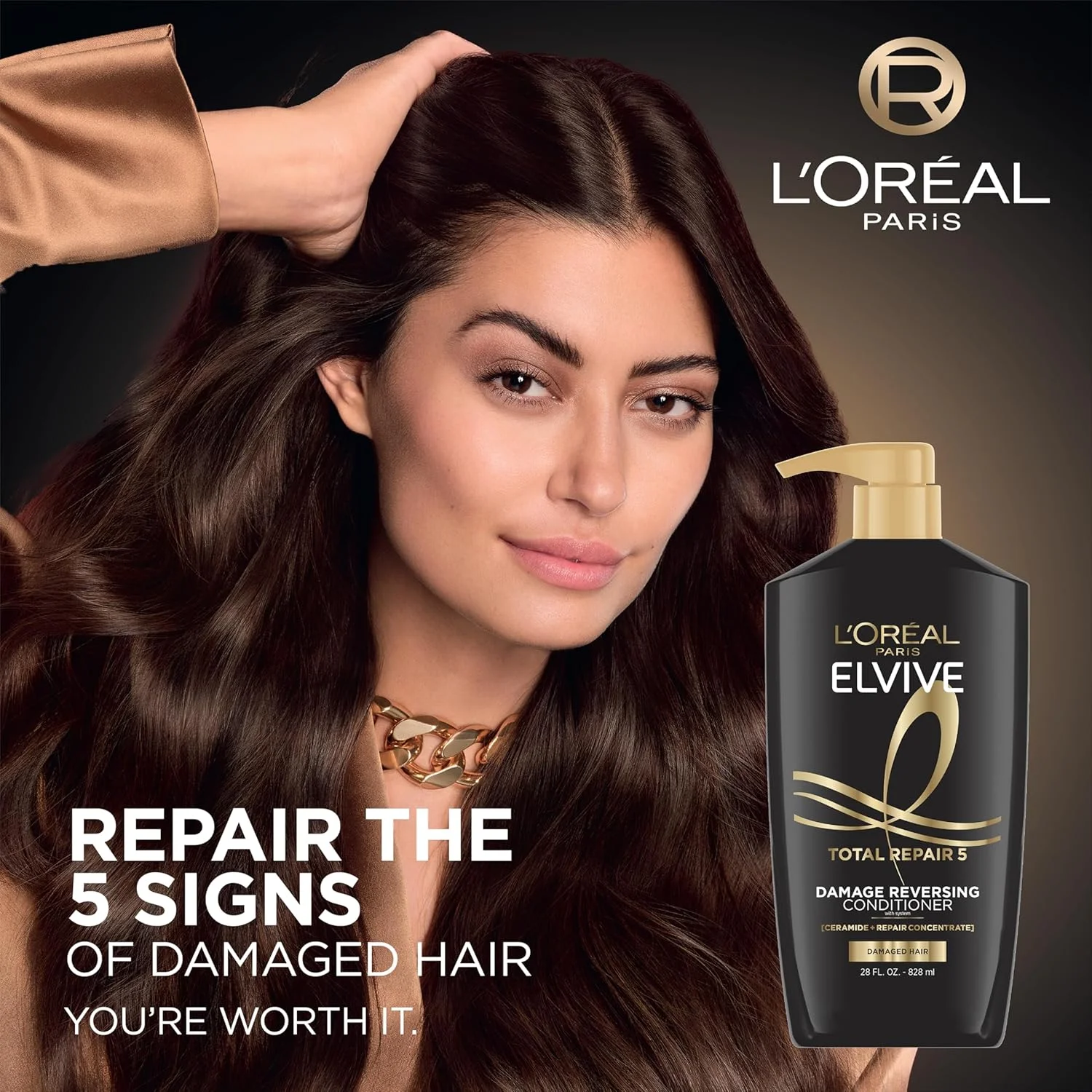 نرم کننده مو لورآل پاریس Elvive Total Repair 5، نرم کننده ترمیم کننده موهای آسیب دیده حاوی پروتئین و سرامید برای موهای قوی، ابریشمی، براق، سالم و احیا شده، 828 میلی لیتر نرم کننده مو لورآل پاریس Elvive Total Repair 5، نرم کننده ترمیم کننده موهای آسیب دیده حاوی پروتئین و سرامید برای موهای قوی، ابریشمی، براق، سالم و احیا شده، 828 میلی لیتر