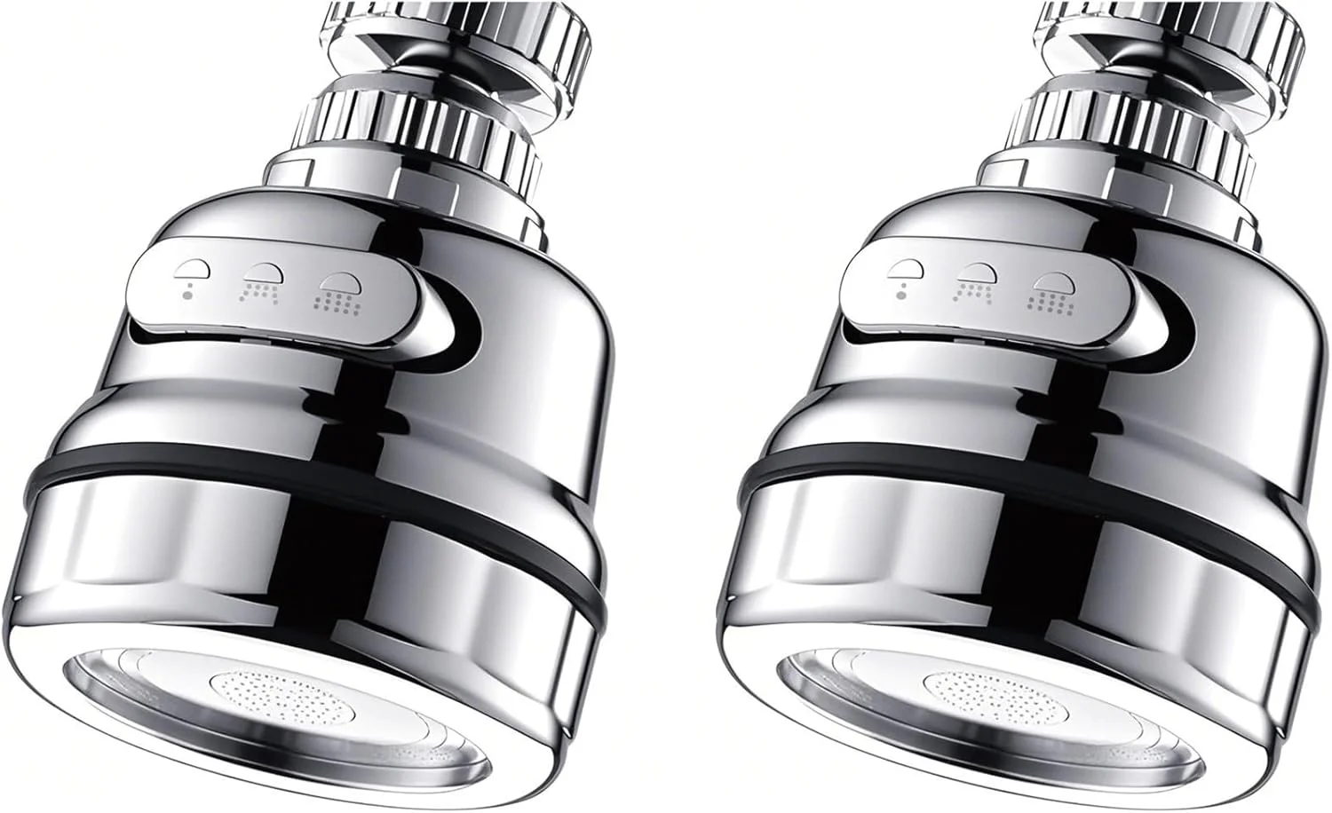 سردوش متحرک شیر آشپزخانه، بسته 2 عددی - جایگزین سر شیر آب با قابلیت چرخش 360 درجه برای حمام، نازل شیر آب ضد پاشش با 3 حالت، سازگار با اتصالات رزوه ای 15-25 میلی متر سردوش متحرک شیر آشپزخانه، بسته 2 عددی - جایگزین سر شیر آب با قابلیت چرخش 360 درجه برای حمام، نازل شیر آب ضد پاشش با 3 حالت، سازگار با اتصالات رزوه ای 15-25 میلی متر