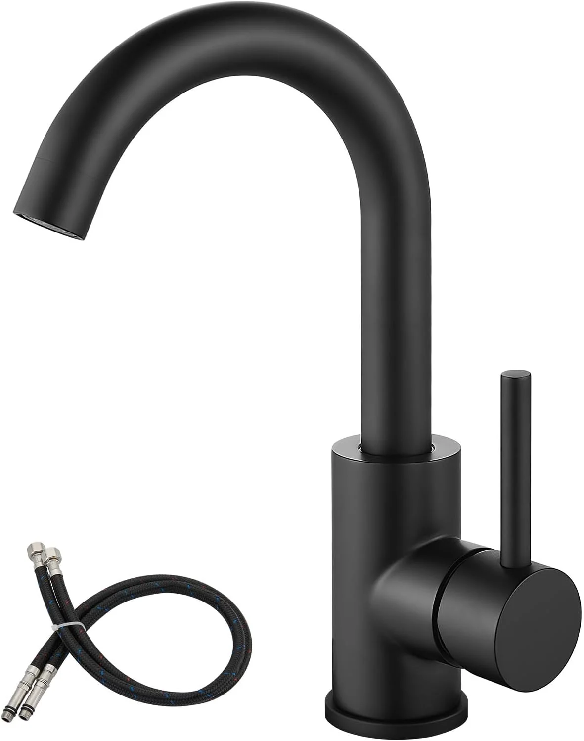 شیر سینک ظرفشویی Airuida، تک سوراخ، تک دستگیره، شیر سینک حمام، شیر کوچک آماده سازی آشپزخانه، مناسب خانه های روستایی، کاروان و روشویی، دارای خروجی چرخان 360 درجه، بدون تخلیه پاپ آپ، مشکی مات شیر سینک ظرفشویی Airuida، تک سوراخ، تک دستگیره، شیر سینک حمام، شیر کوچک آماده سازی آشپزخانه، مناسب خانه های روستایی، کاروان و روشویی، دارای خروجی چرخان 360 درجه، بدون تخلیه پاپ آپ، مشکی مات