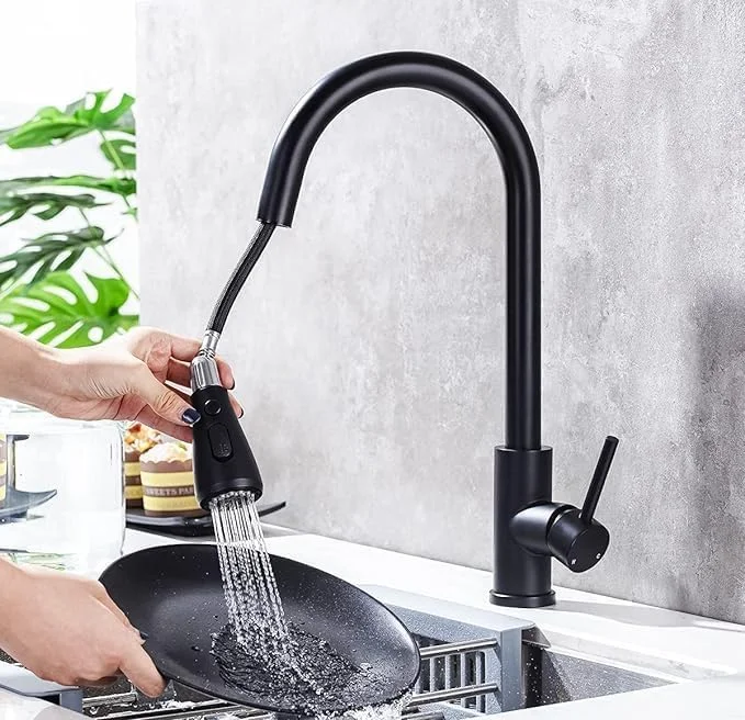 شیر آشپزخانه Clines، شیر آب آشپزخانه چرخان 360 درجه، شیر آب سینک آشپزخانه با قابلیت بیرون کشیدن، شیر مخلوط کن نصب شده روی عرشه، اسپری کننده جریان، شیرهای آشپزخانه تک اهرمی با اسپری کننده حباب دار 2 حالته، شیرهای آب گرم و سرد (مشکی) شیر آشپزخانه Clines، شیر آب آشپزخانه چرخان 360 درجه، شیر آب سینک آشپزخانه با قابلیت بیرون کشیدن، شیر مخلوط کن نصب شده روی عرشه، اسپری کننده جریان، شیرهای آشپزخانه تک اهرمی با اسپری کننده حباب دار 2 حالته، شیرهای آب گرم و سرد (مشکی)