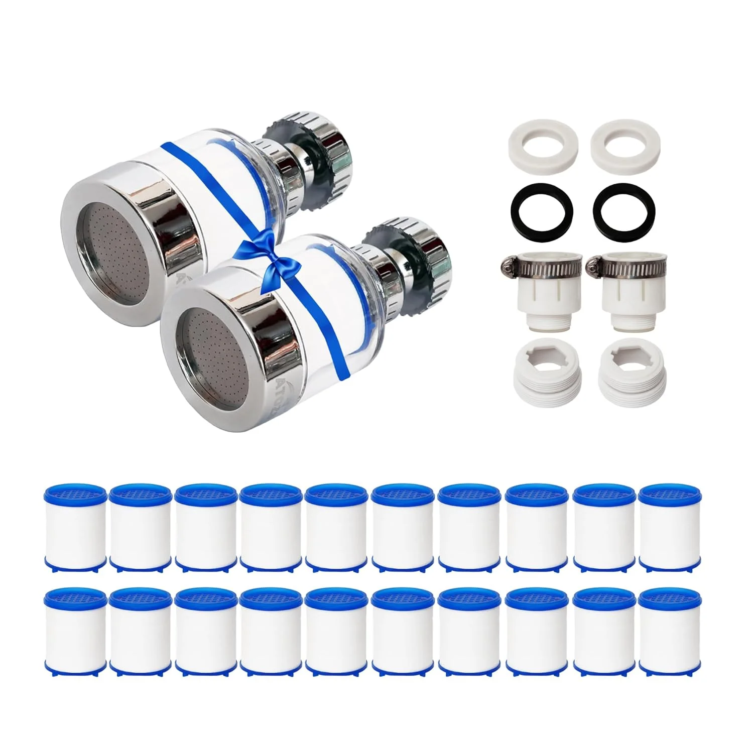 فیلتر آب شیر ظرفشویی ATOZS – تصفیه کننده چرخشی 360 درجه، سیستم فیلتراسیون با راندمان بالا برای آشپزخانه و حمام، حذف کلر و ناخالصی ها، نصب آسان، 20 کارتریج جایگزین فیلتر آب شیر ظرفشویی ATOZS – تصفیه کننده چرخشی 360 درجه، سیستم فیلتراسیون با راندمان بالا برای آشپزخانه و حمام، حذف کلر و ناخالصی ها، نصب آسان، 20 کارتریج جایگزین