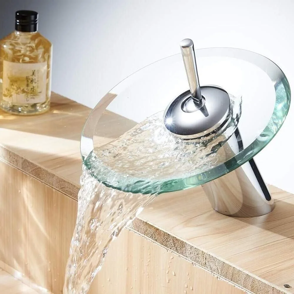 شیر آبشار شیشه ای KATLY، شیر آب گرم و سرد، شیرآلات مخلوط آشپزخانه کروم، شیرآلات سینک حمام آبشاری شیر آبشار شیشه ای KATLY، شیر آب گرم و سرد، شیرآلات مخلوط آشپزخانه کروم، شیرآلات سینک حمام آبشاری