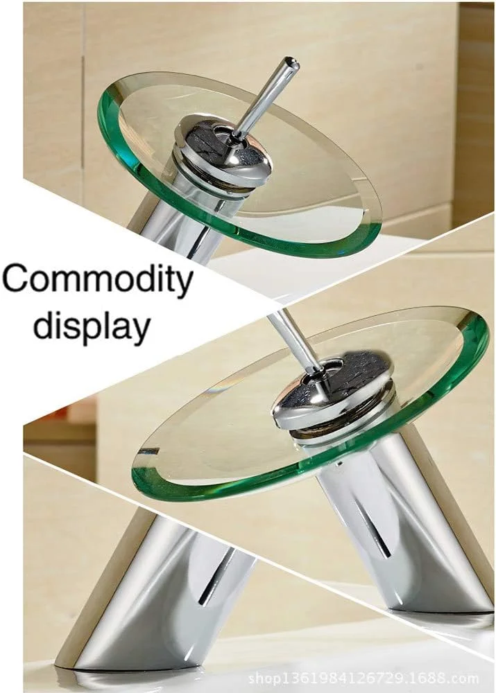 شیر آبشار شیشه ای KATLY، شیر آب گرم و سرد، شیرآلات مخلوط آشپزخانه کروم، شیرآلات سینک حمام آبشاری شیر آبشار شیشه ای KATLY، شیر آب گرم و سرد، شیرآلات مخلوط آشپزخانه کروم، شیرآلات سینک حمام آبشاری