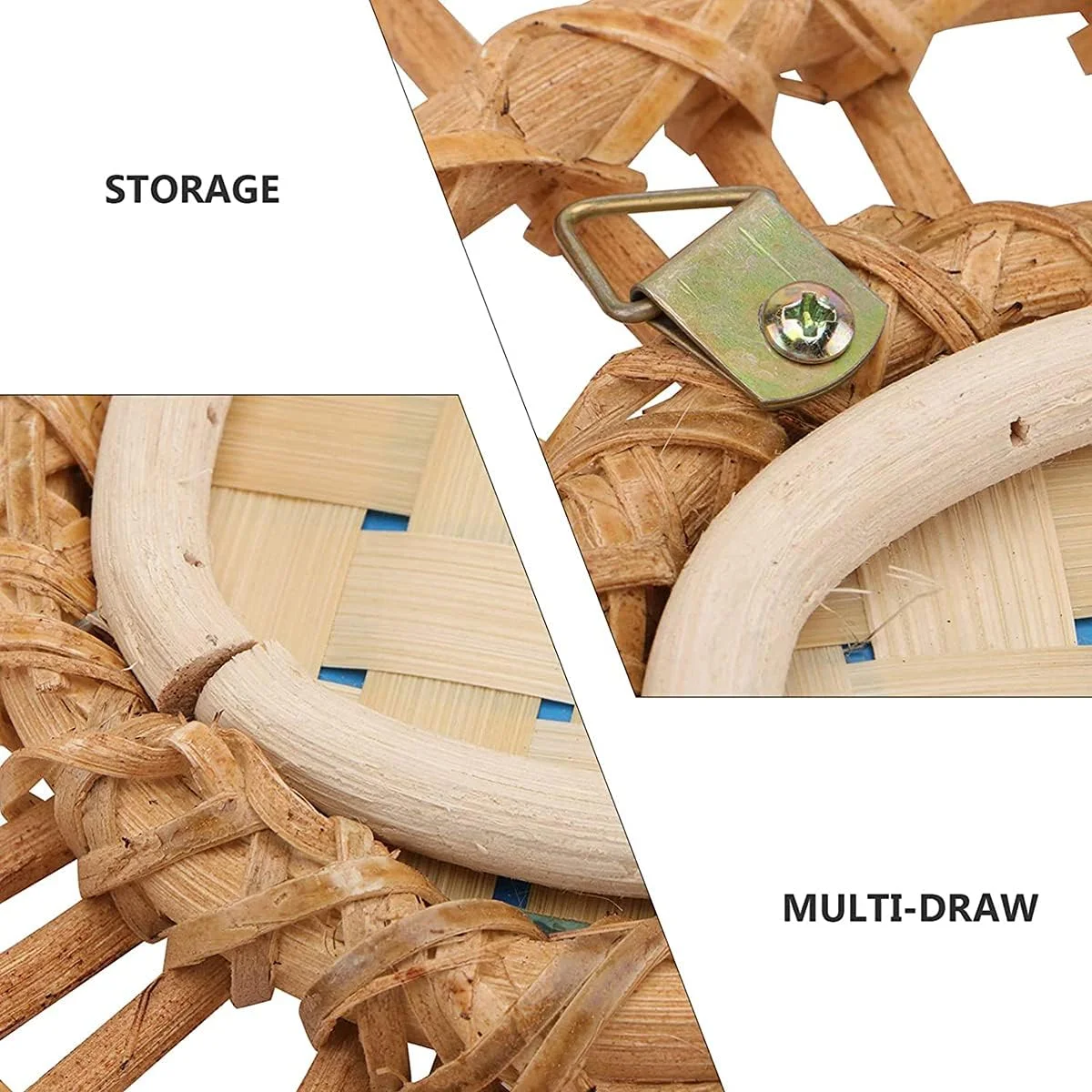 آینه دیواری حصیری KASTWAVE، آینه آویز گرد، آینه خورشیدی دایره ای، دکوراسیون دیواری، آینه آرایش ایکیا به سبک نوردیک