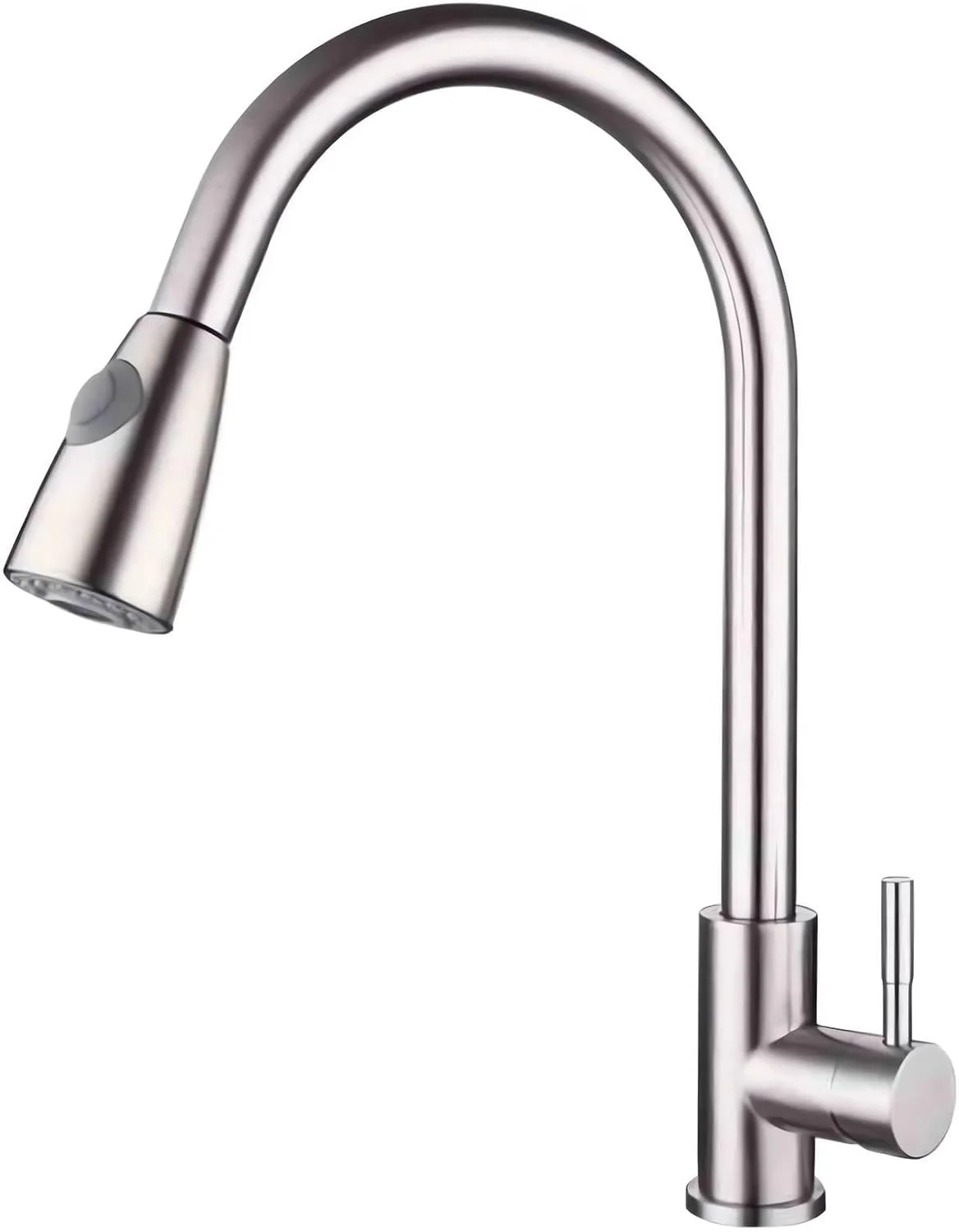 شیر آشپزخانه آزونه، شیر ظرفشویی فنری، شیر آب گرم و سرد سینک آشپزخانه، دارای دو حالت اسپری، شیر تک دستگیره، چرخش 360 درجه (نقره ای)