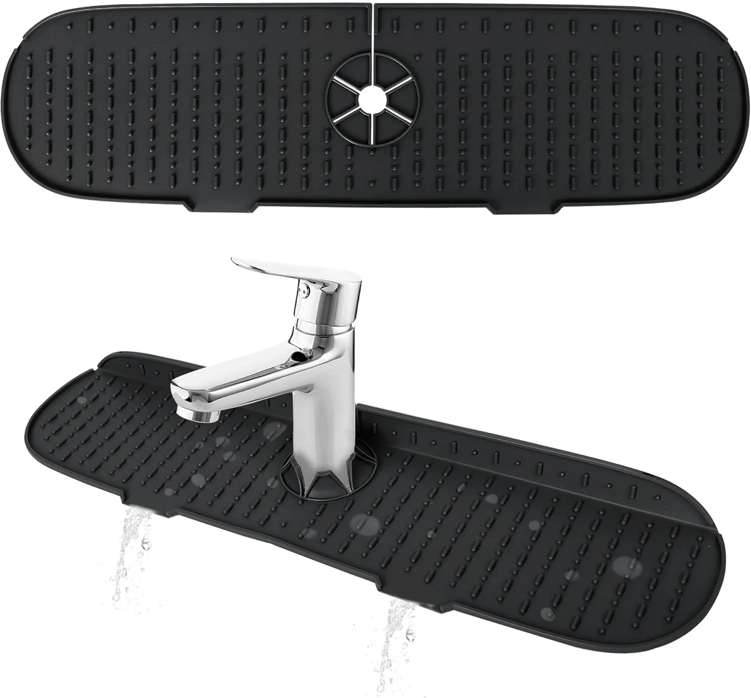 پد سیلیکونی شیر آب KASTWAVE، محافظ پاشش سینک، پد آبگیر شیر آب حمام، پد آبگیر برای محافظت از سطح پیشخوان آشپزخانه و حمام، نگهدارنده لوازم آشپزخانه خشک (مشکی) پد سیلیکونی شیر آب KASTWAVE، محافظ پاشش سینک، پد آبگیر شیر آب حمام، پد آبگیر برای محافظت از سطح پیشخوان آشپزخانه و حمام، نگهدارنده لوازم آشپزخانه خشک (مشکی)