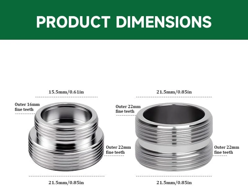 آداپتور شیر آب سینک آشپزخانه 4 عددی، رزوه نر 15.5 میلی متر به رزوه نر 21.5 میلی متر، تبدیل M22 به M22 تصفیه آب با واشر، اتصال دهنده پرلاتور شیر آب وان آشپزخانه باغ آداپتور شیر آب سینک آشپزخانه 4 عددی، رزوه نر 15.5 میلی متر به رزوه نر 21.5 میلی متر، تبدیل M22 به M22 تصفیه آب با واشر، اتصال دهنده پرلاتور شیر آب وان آشپزخانه باغ
