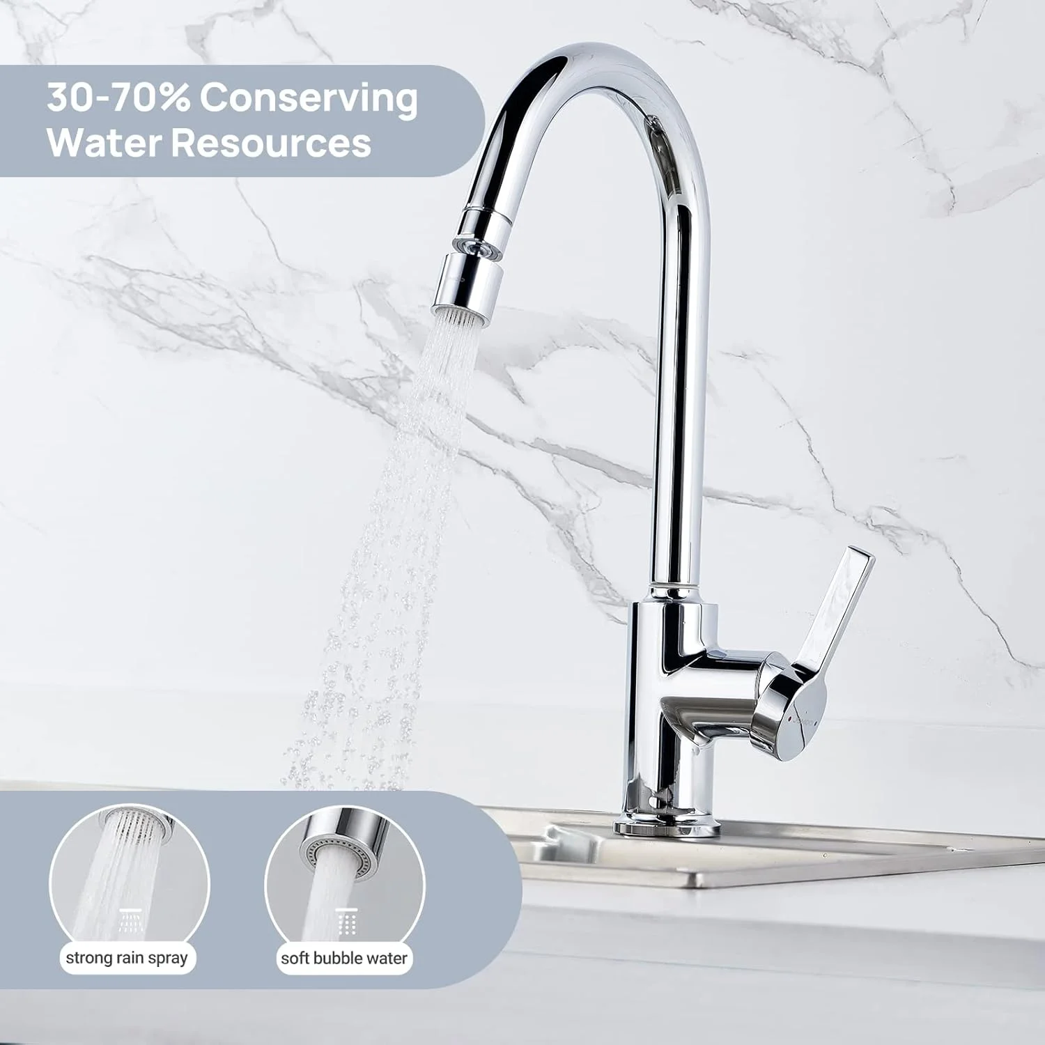 سرشیر فیلتر پاششی JOMOO، شیر آب چرخشی 360 درجه با 5 آداپتور و واشر، قطعه جایگزین اسپری شیر آب برای آشپزخانه و حمام سرشیر فیلتر پاششی JOMOO، شیر آب چرخشی 360 درجه با 5 آداپتور و واشر، قطعه جایگزین اسپری شیر آب برای آشپزخانه و حمام