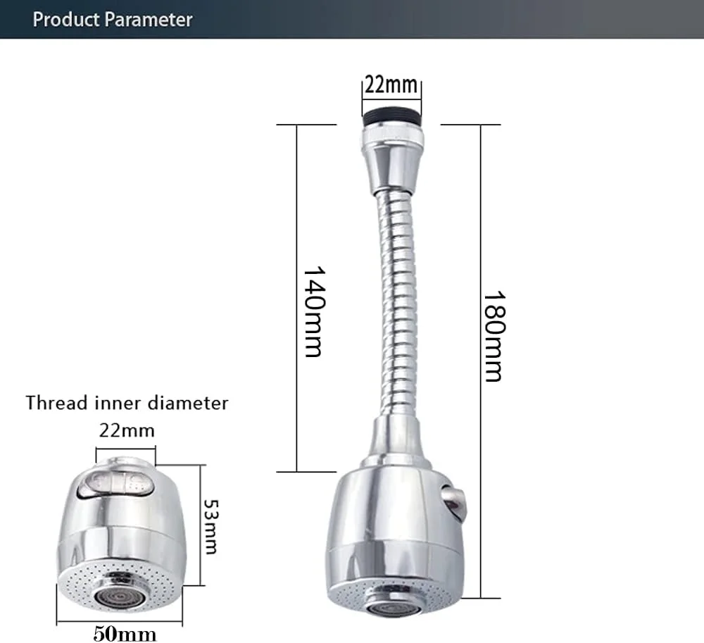 سردوش شیر آب روبیك، اتصال چرخشی 360 درجه و انعطاف پذیر برای سینک ظرفشویی، سر شیر آب ABS با روکش کروم براق، صرفه جویی در آب - نقره ای سردوش شیر آب روبیك، اتصال چرخشی 360 درجه و انعطاف پذیر برای سینک ظرفشویی، سر شیر آب ABS با روکش کروم براق، صرفه جویی در آب - نقره ای