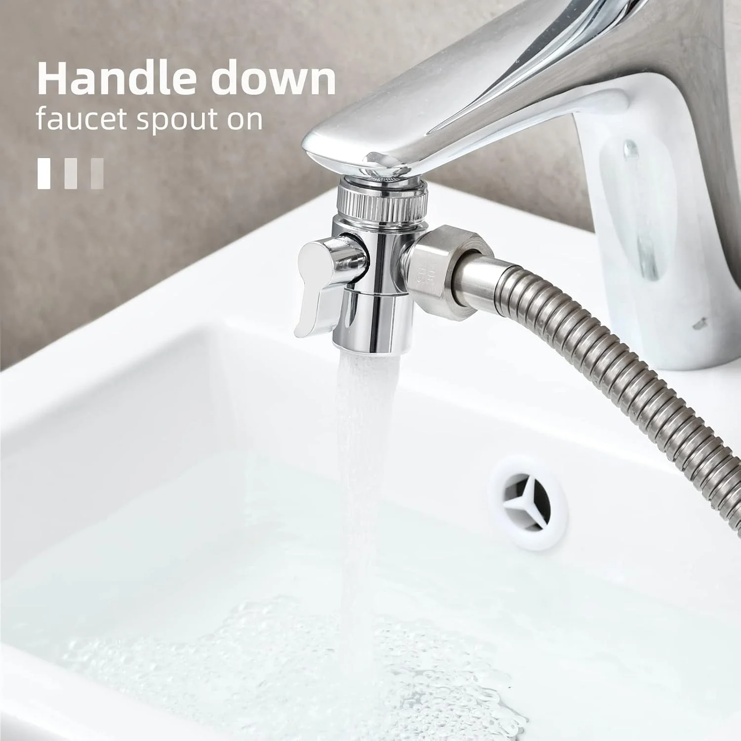 شیر انحرافی برنجی Tecmolog برای شیر سینک آشپزخانه یا شیر روشویی حمام، قطعه تعویضی شیر M22 X M24، SBA021