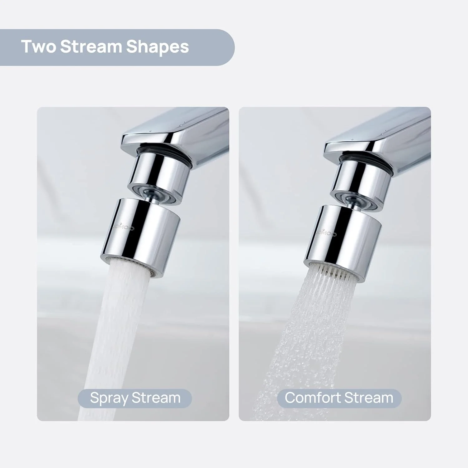 سرشیر فیلتر پاششی JOMOO، شیر آب چرخشی 360 درجه با 5 آداپتور و واشر، قطعه جایگزین اسپری شیر آب برای آشپزخانه و حمام سرشیر فیلتر پاششی JOMOO، شیر آب چرخشی 360 درجه با 5 آداپتور و واشر، قطعه جایگزین اسپری شیر آب برای آشپزخانه و حمام